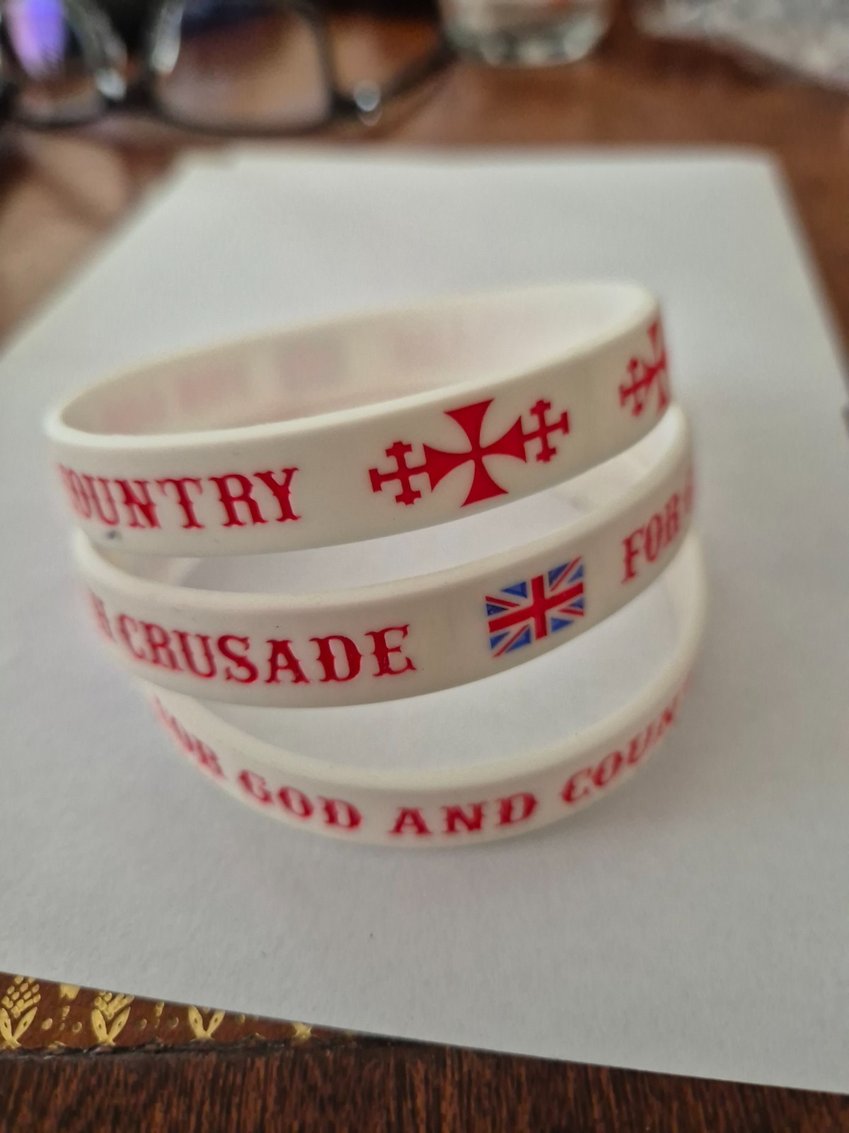 3 X Patriotic FOR GOD AND COUNTRY Bracelet Flag
