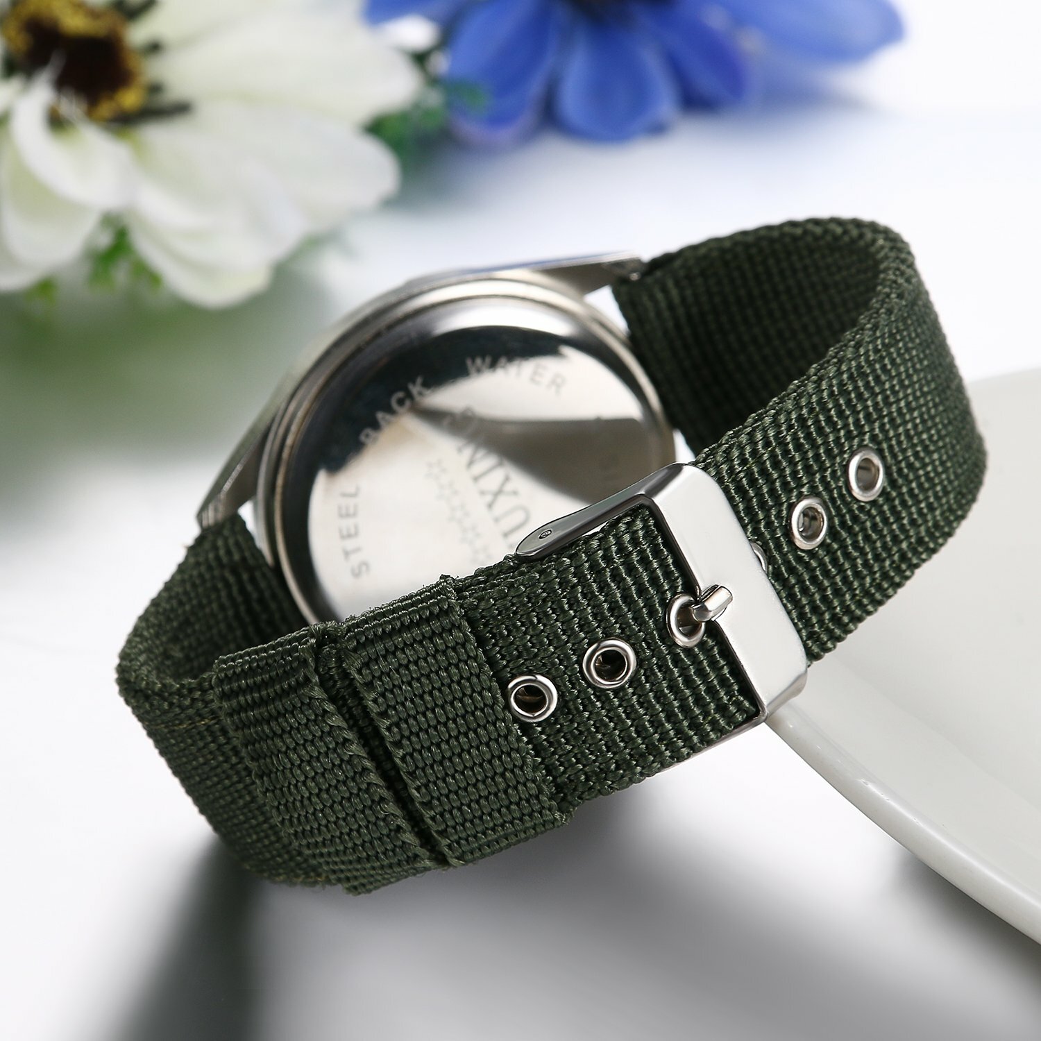 Military Army Sports Ultra Thin Nylon Canvas Strap Quartz Analog Wrist Watches