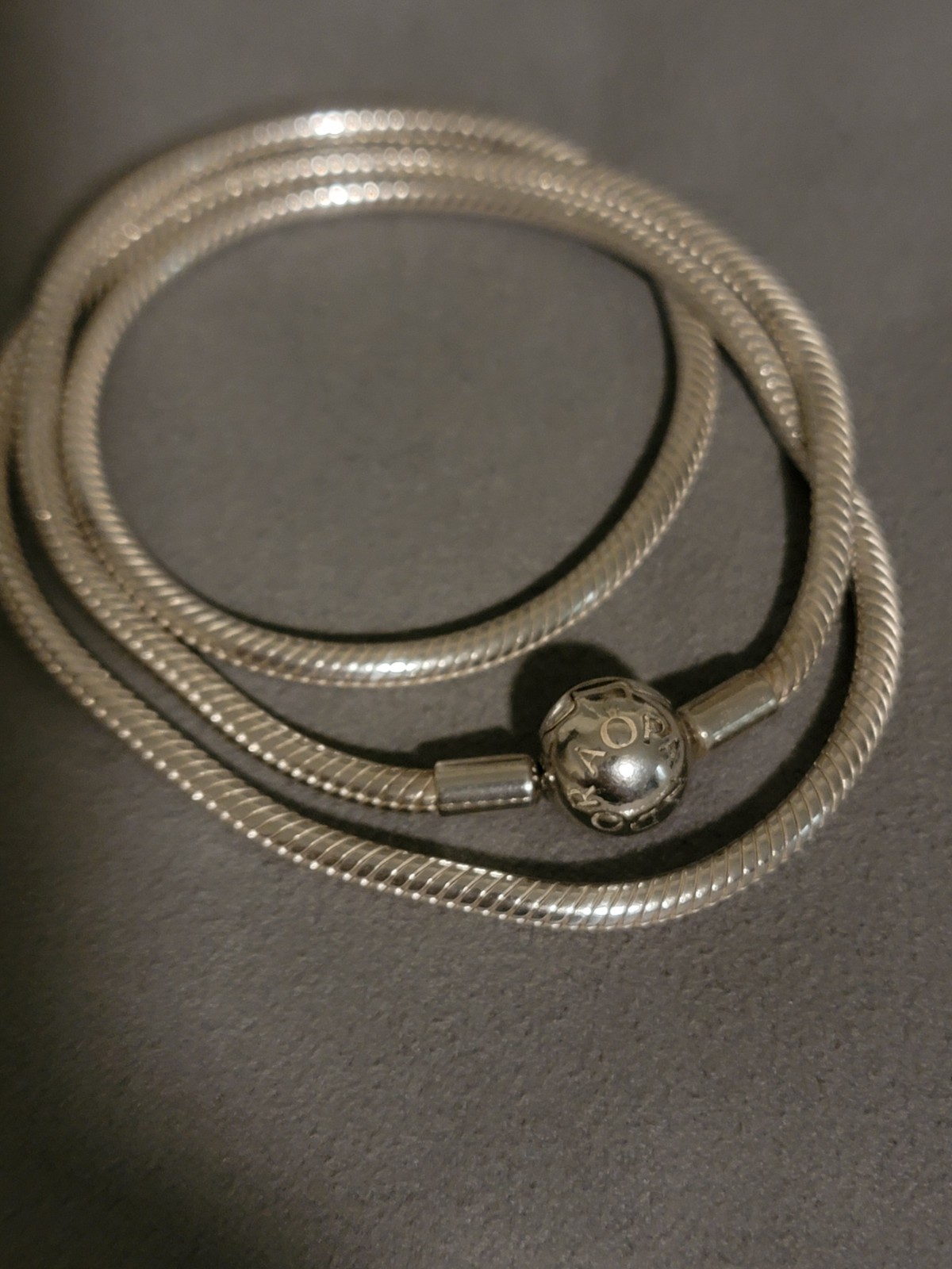 Pandora Moments Snake Chain Necklace With Ball Clasp 19.7″ Sterling Silver S925