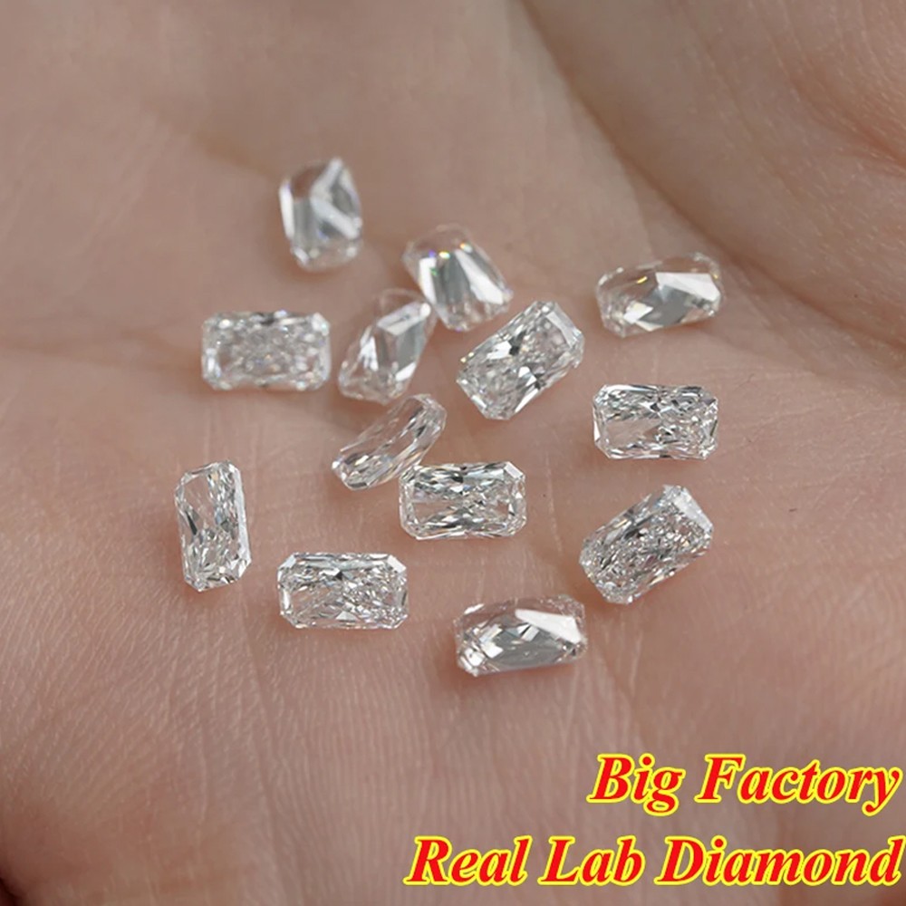 [CVD/HPHT Radiant Emerald] Wholesale 0.08-1ct Loose Lab Diamond Melee DEF VVS-VS