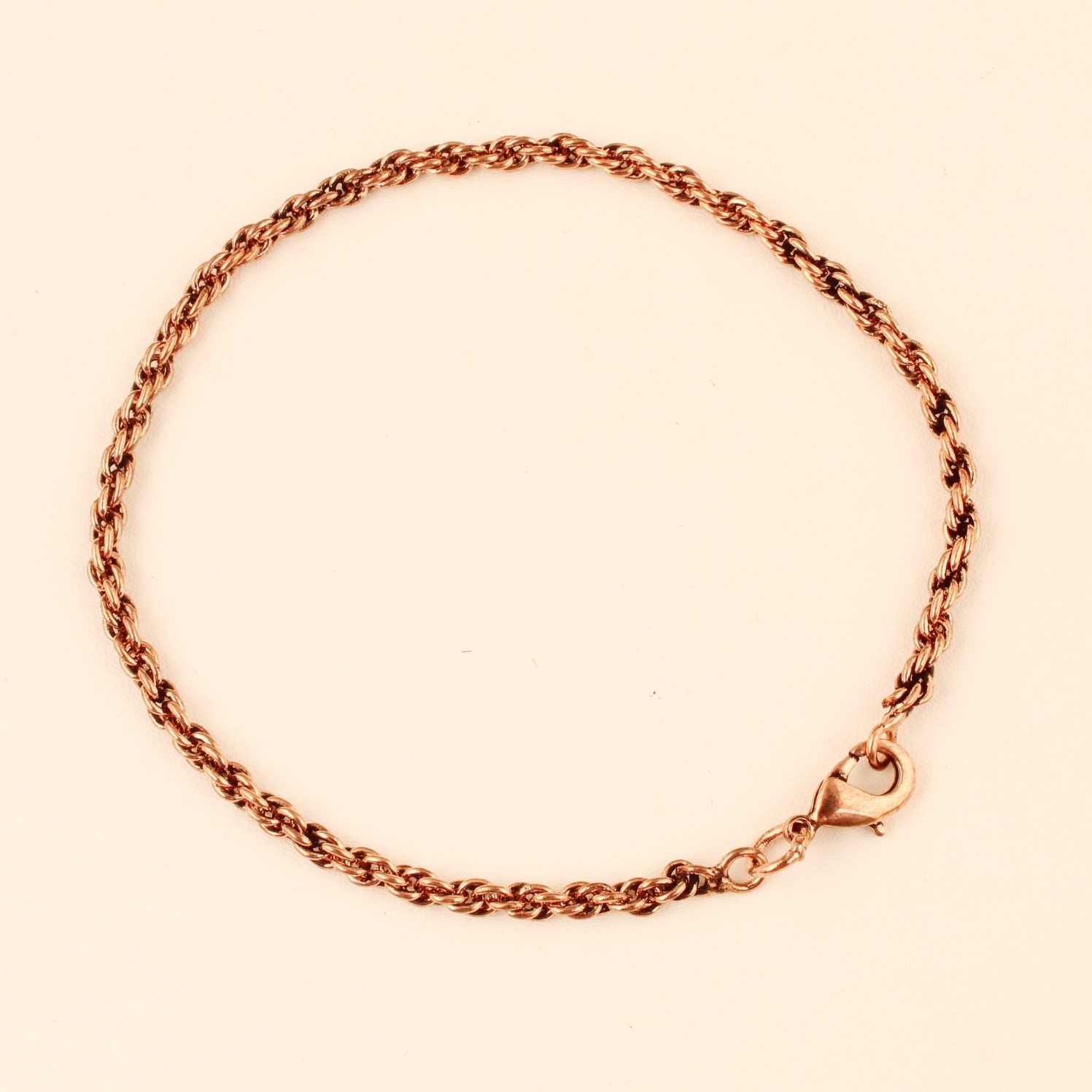 Pure Copper Rope Chain Anklet for Women, Handmade Copper Anklet