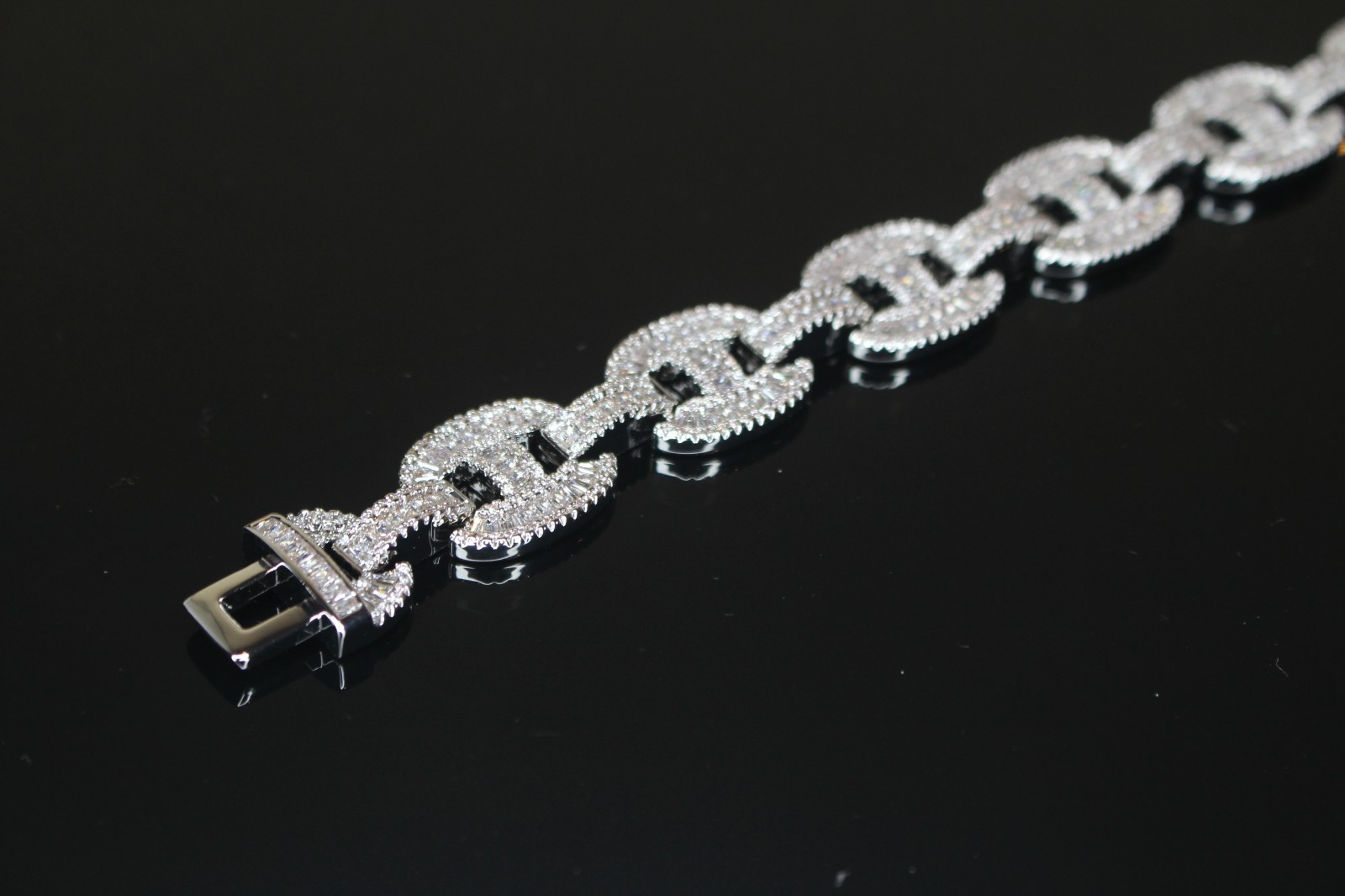 14k STAMP 14mm MARINER Chain Necklace 82.6ct BAGUETTES Lab Sim VVS1 Diamond 188g