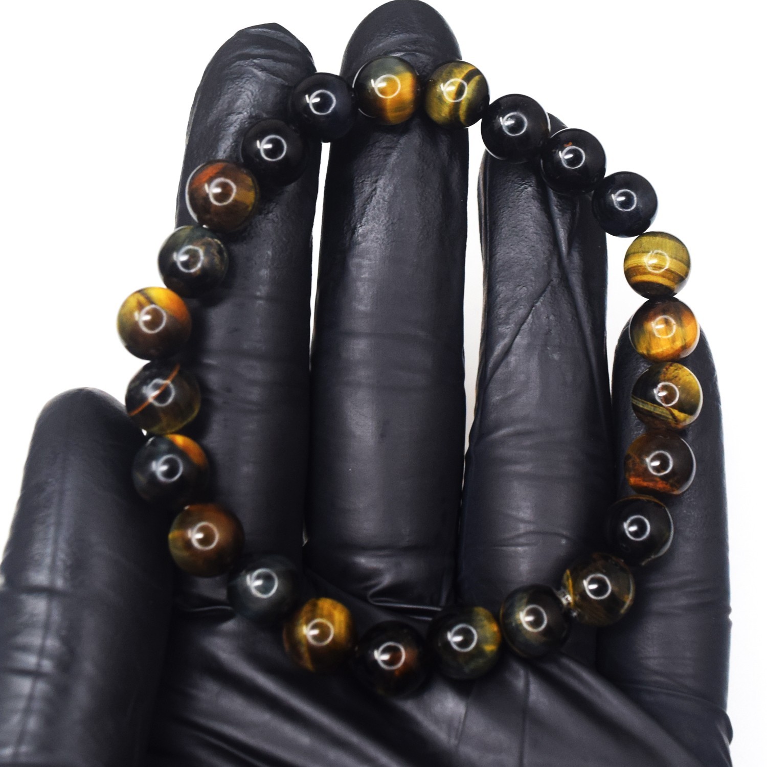 Exclusive 100.00 Cts Blue Power Tiger Eye Stretchable Bracelet Beaded RK 38 E800