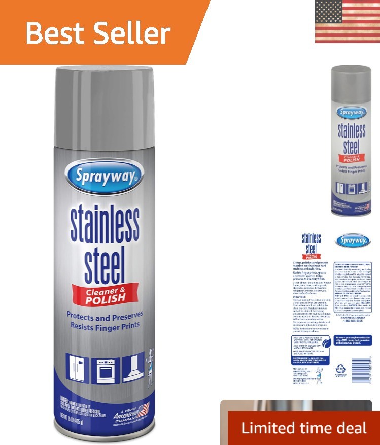 Residue-Free Water-Based Stainless Steel Cleaner – 15 Oz for Gleaming Surfaces