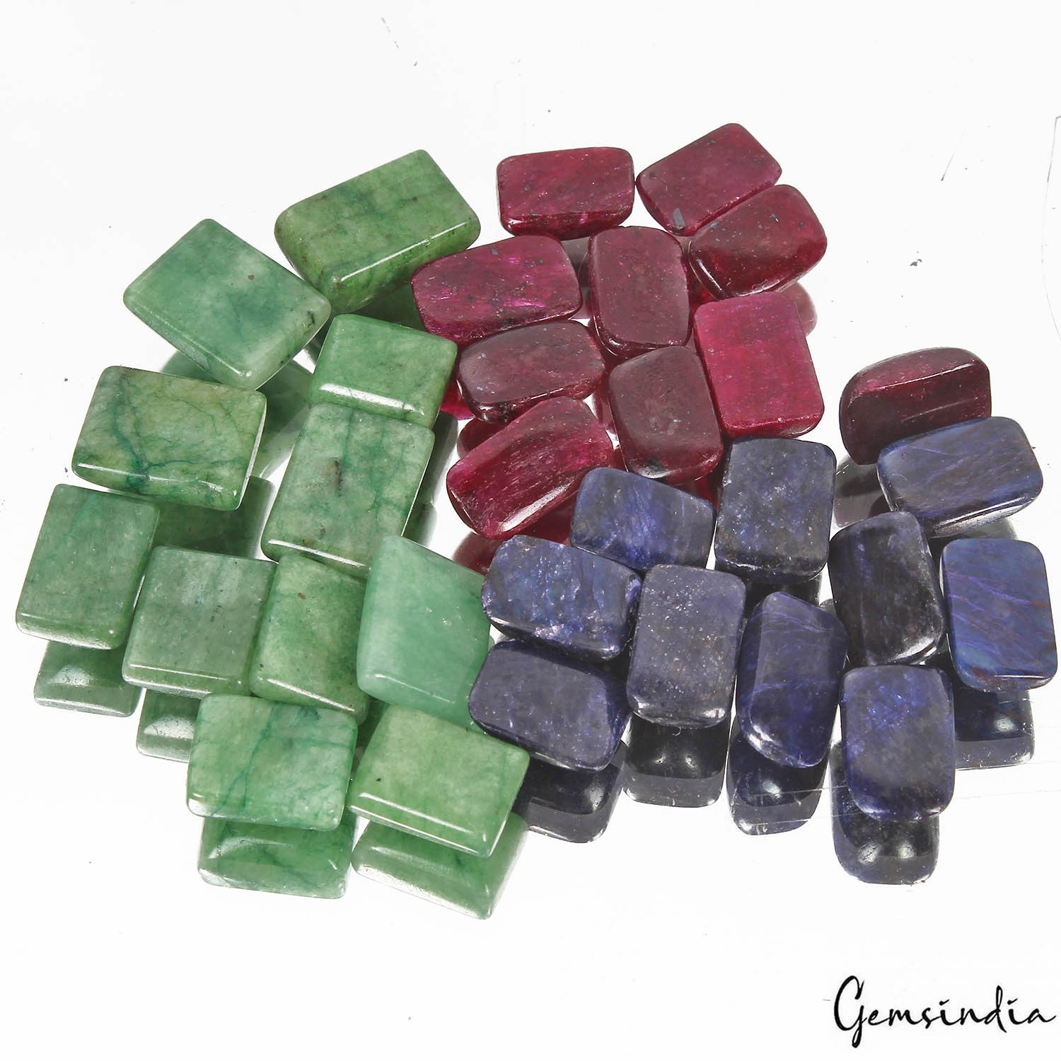 Natural Ruby Emerald Sapphire Loose Gemstones Lot 300 Ct 30 Pc Multi Color Cab