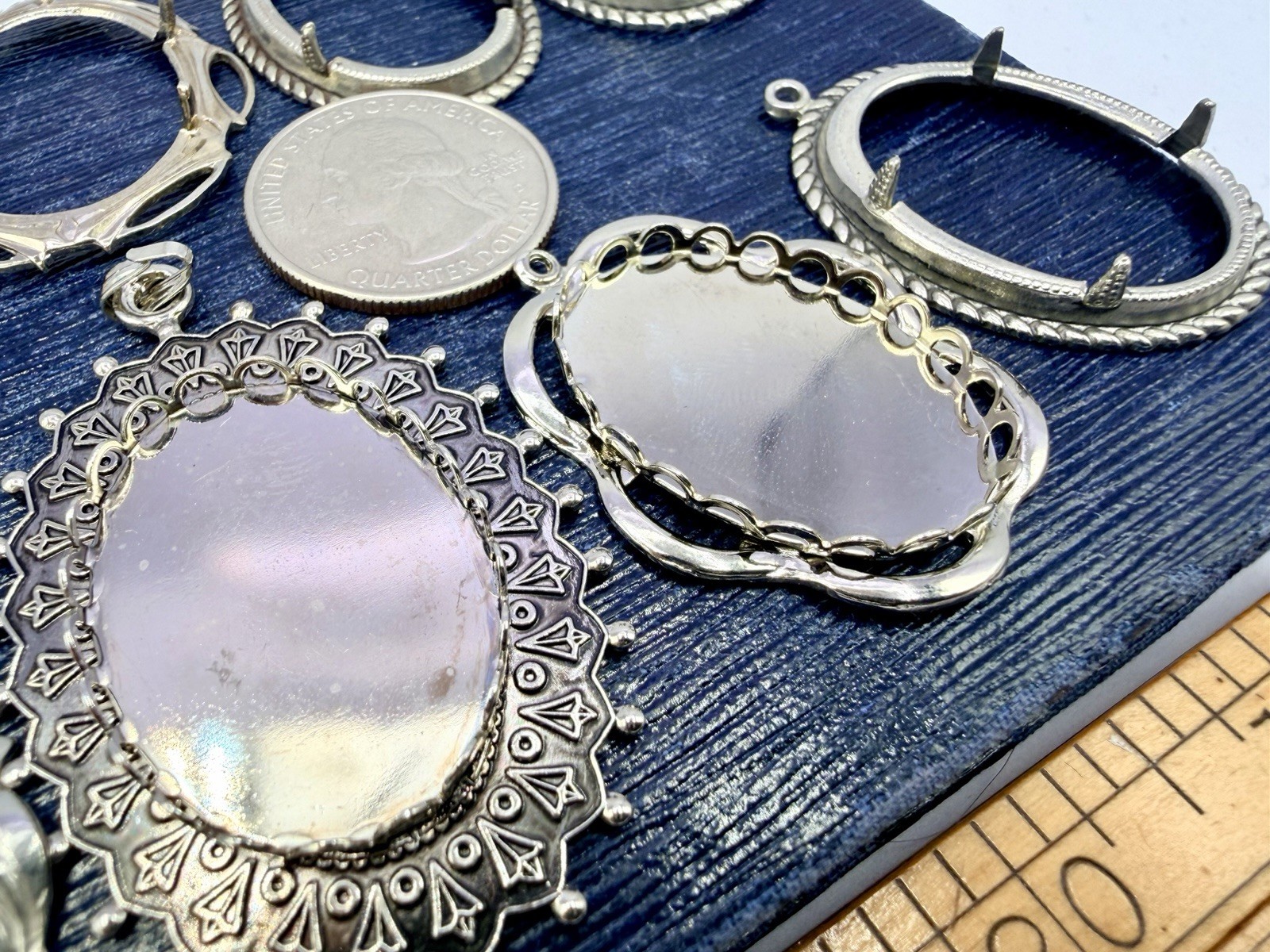 10 Pcs Vintage Pendant Settings Blanks Frames 24x30mm Findings Jewelry Making