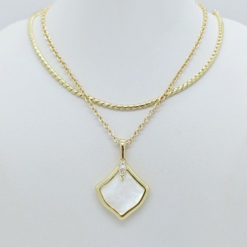 New Kendra Scott Joelle Gold Multi Strand Necklace in Ivory Pearl