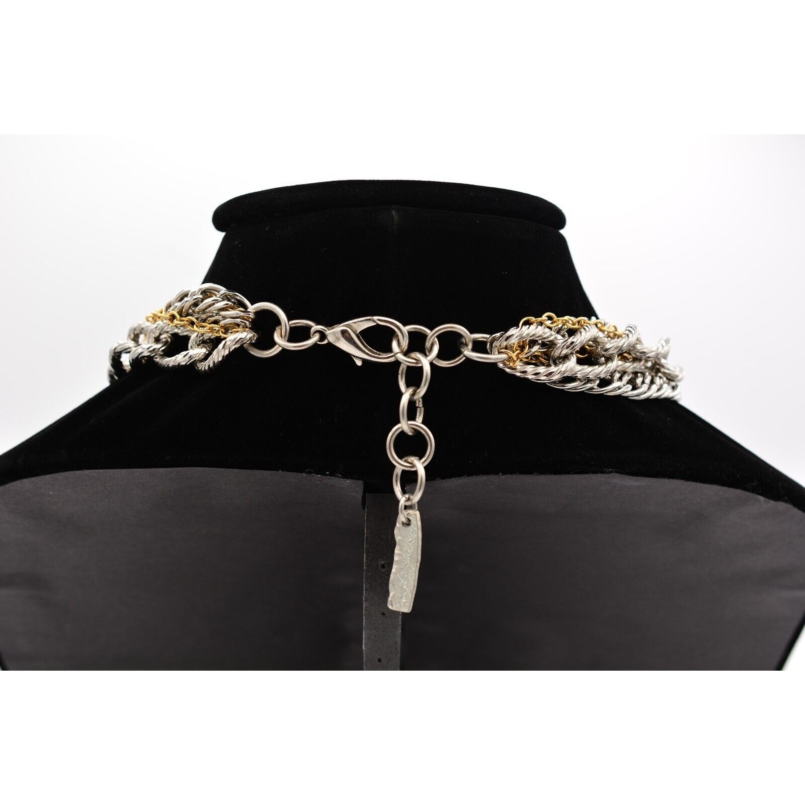 J. Jansen Vintage Brutalist Statement Necklace AB Crystal Designer Signed Bin6A
