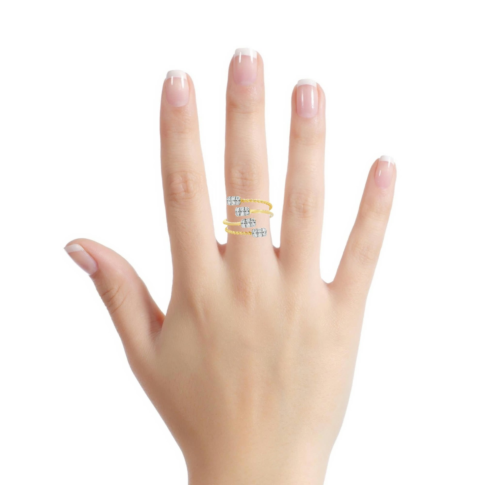 0.36ct Natural 24-Diamond Channel-Set Ring, 14k Yellow Gold, Size 7