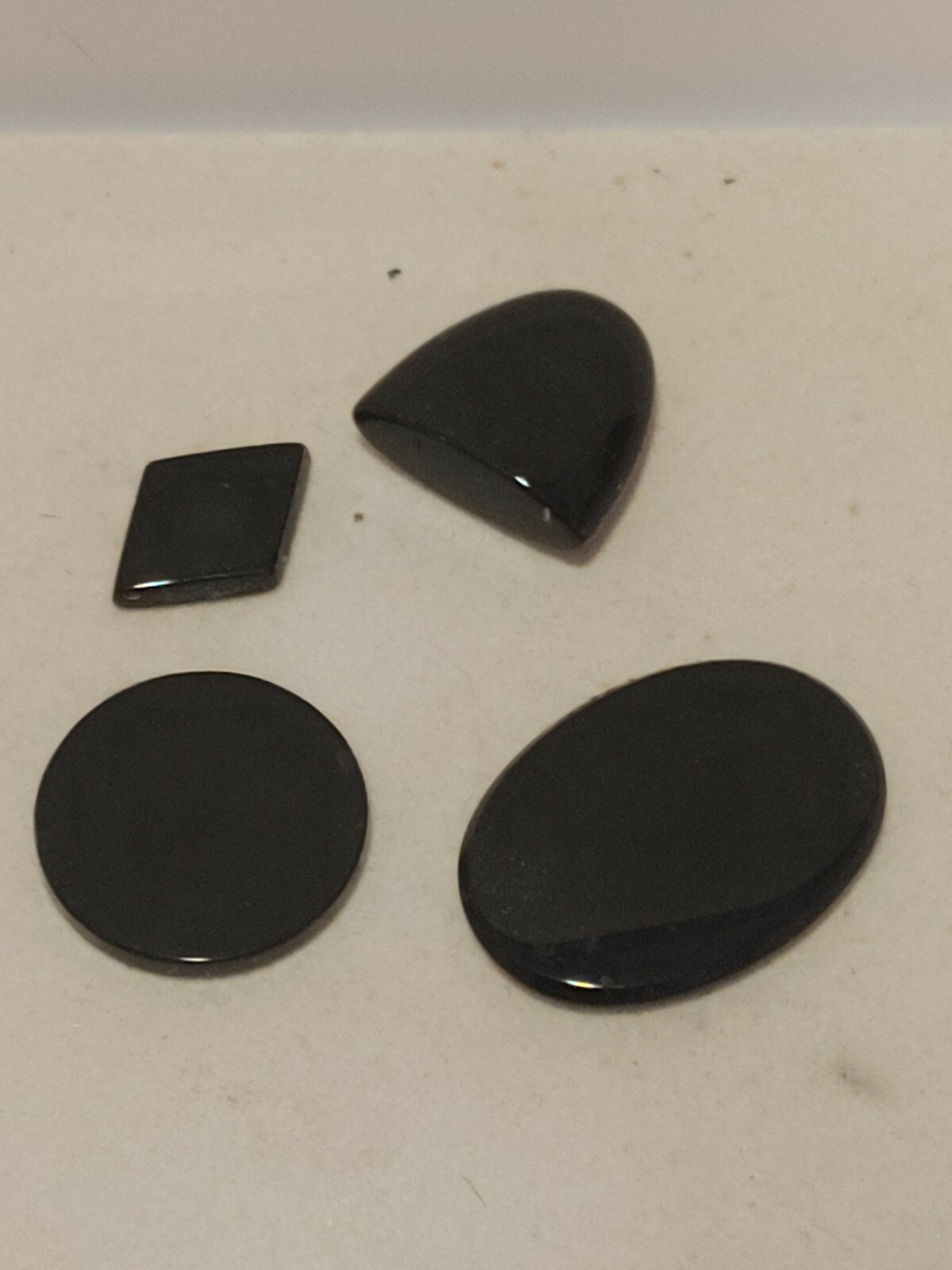 31 Carat Natural Black Onyx Gemstone Assorted Lot of 4 Stones