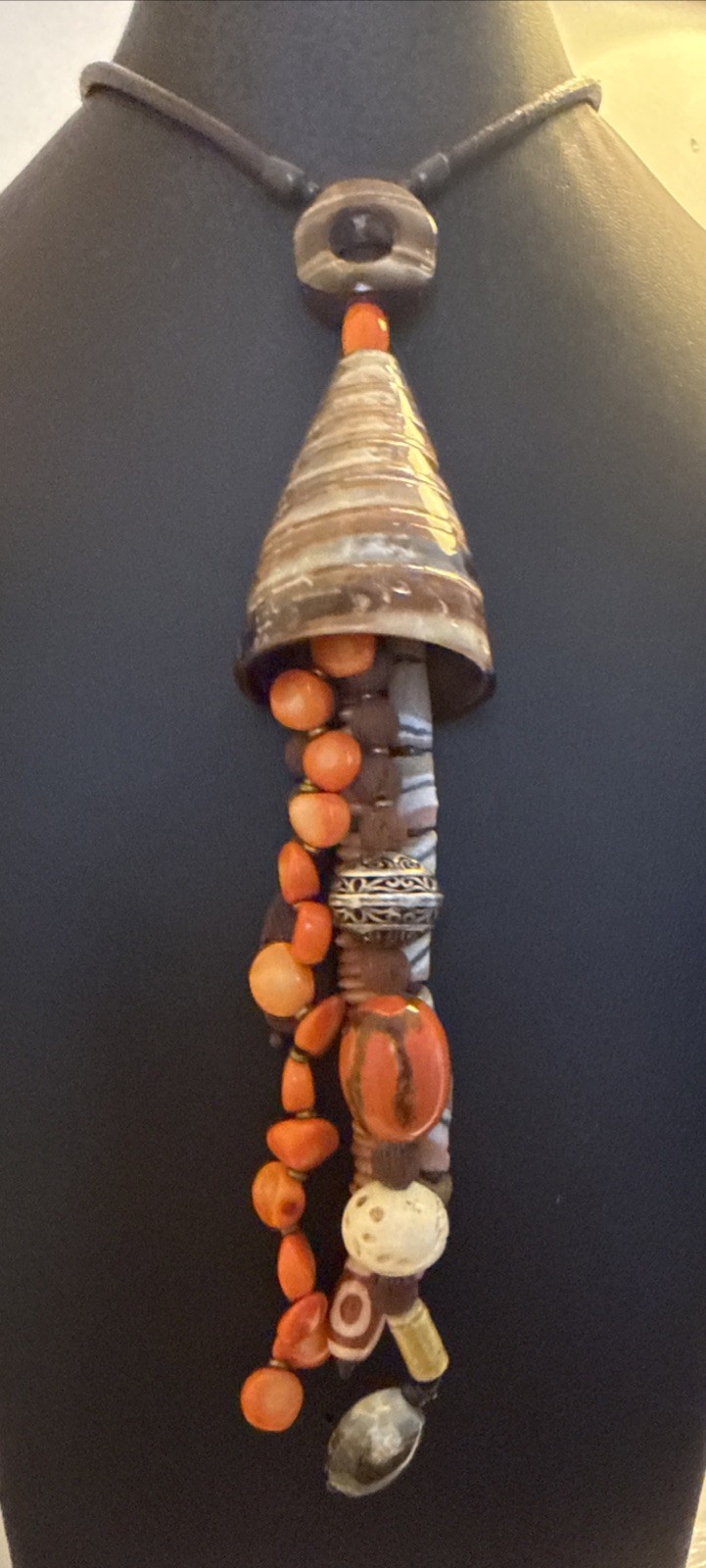 Nature Bijoux Handcrafted Genuine Stones Shells Necklace 24”France