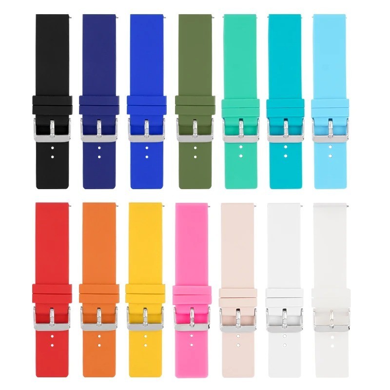 Silicone Watch Strap 14mm 16 18 19 20mm 21 22mm 24mm Waterproof Soft Rubber Band