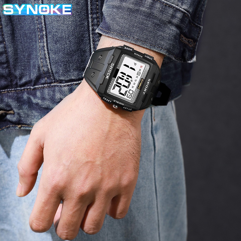 Waterproof Wrist Watch Mens Sports Army Digital Large LED Screen Military Watch