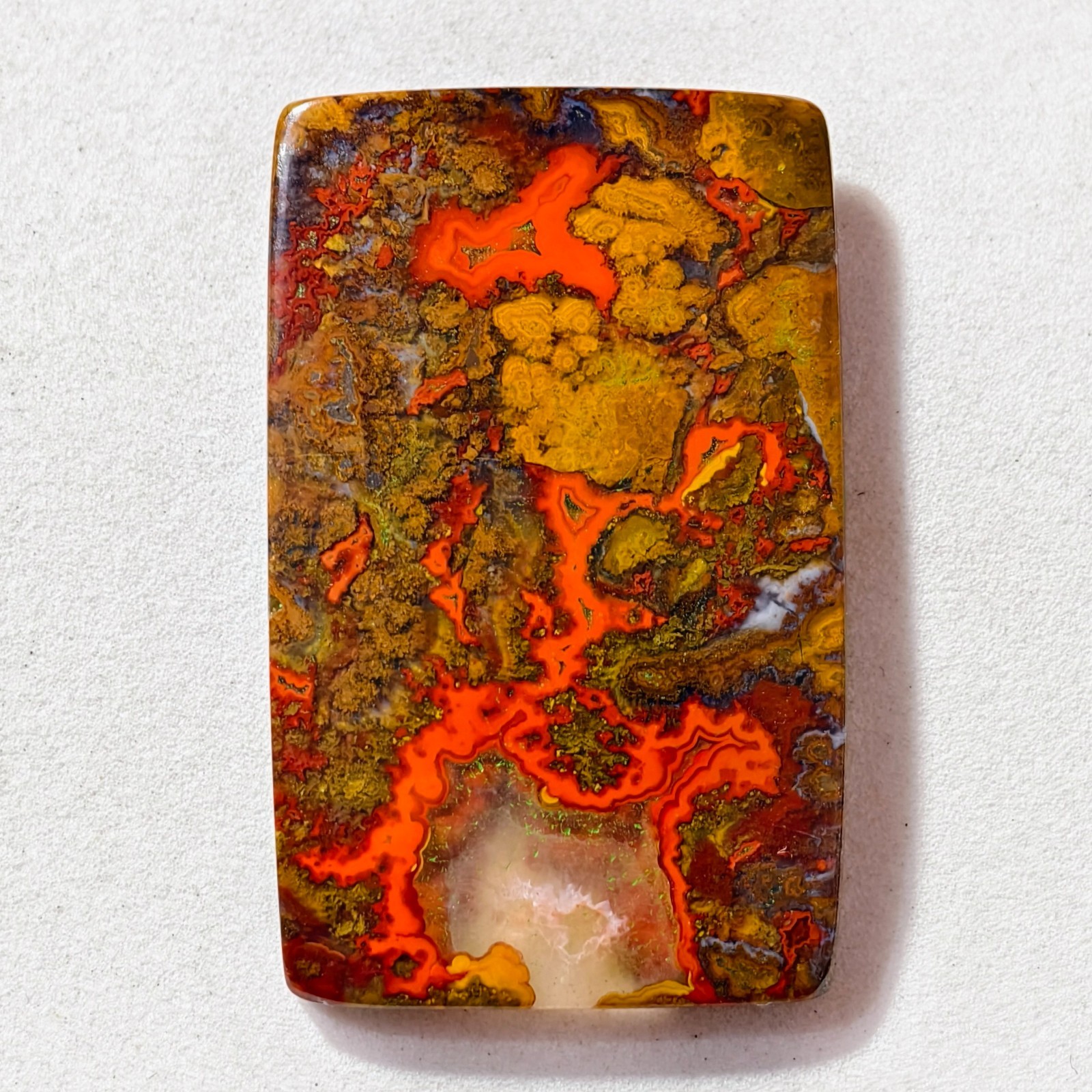 79 Cts Natural Moroccan Seam Agate Cabochon Gemstone 46.9×29.4×5.1 MM