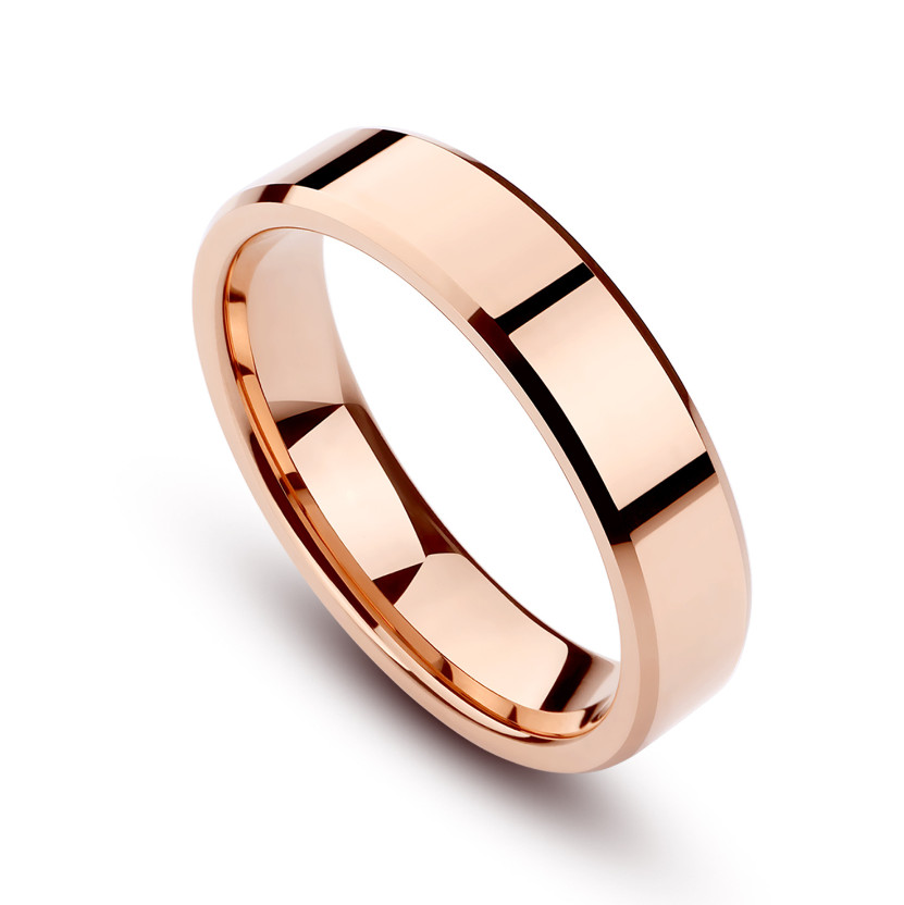 Men Women 6MM Silver Gold Black Plated Stainless Steel Band Polished Plain Ring