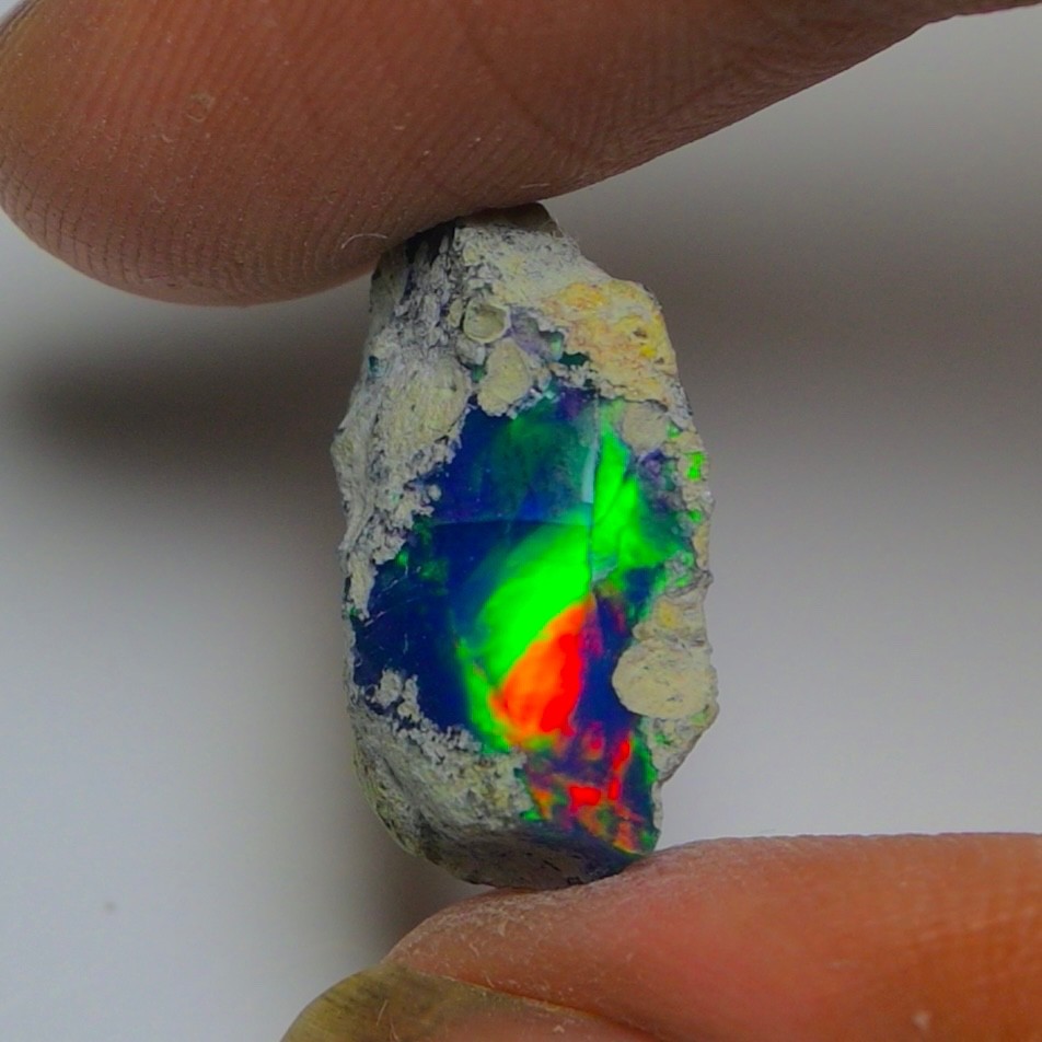 Blue Ethiopian Opal Rough 6.45 cts Smoked Black Opal Raw, Fire Opal