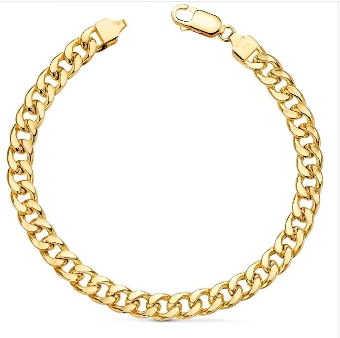 18K Gold Bracelet. Barbada Mesh 21 Cm X 6.8 Mm. 12.60 Grams