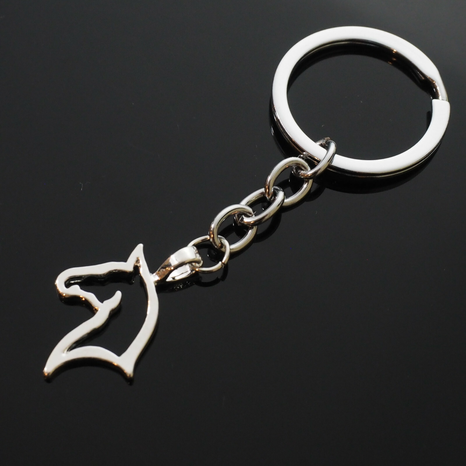 Beautiful Horse Head Hollow Outline Charm Pendant Keychain Lover / Rider Gift