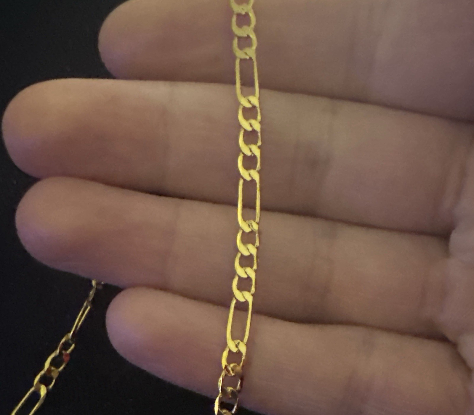 18k Marked Gold Filled Figaro Necklace Chain Link 22 Inch Yellow Gold Jewelry