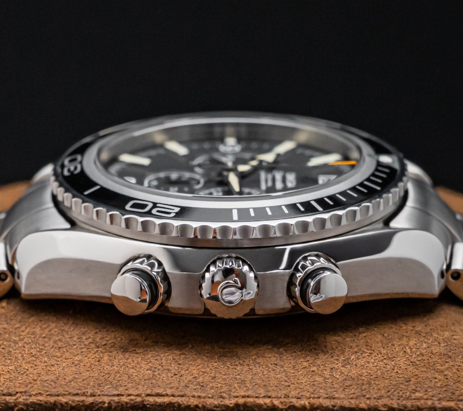 Omega Seamaster Planet Ocean Chronograph 45.5 mm Black Dial 600M Bracelet 2210.5