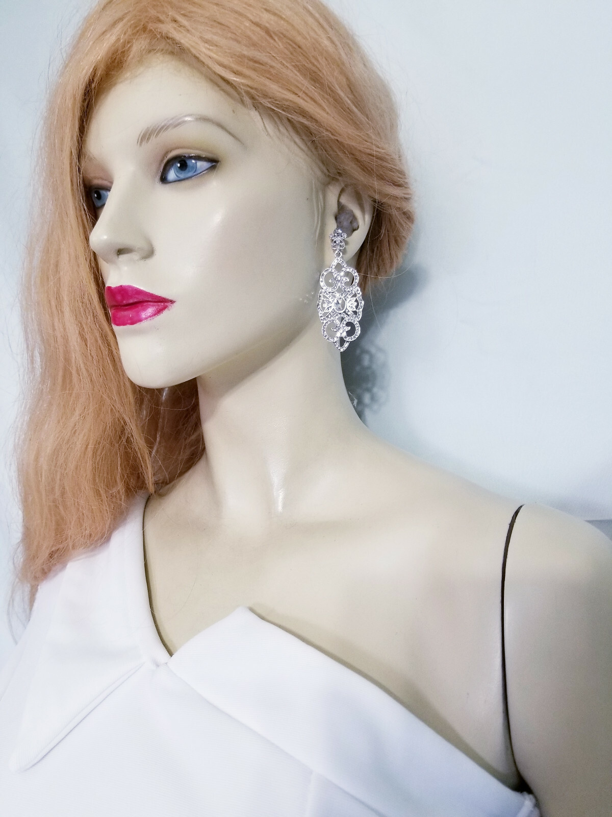 Chandelier Drop Dangle Earrings Rhinestone Austrian Crystal 2.8 in Clear