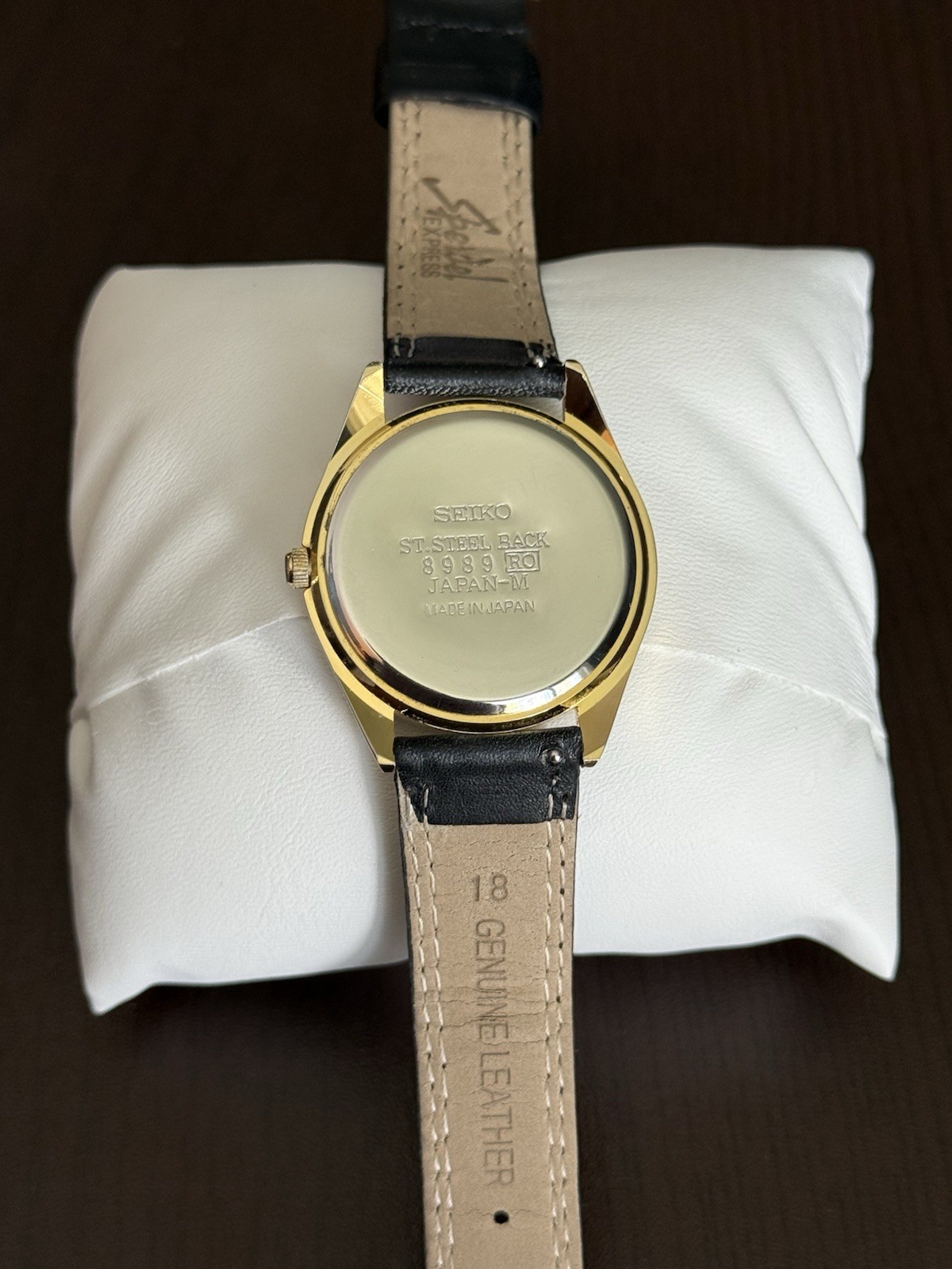 Vintage Seiko 5V30-6Y12R Men’s Quartz Dress Watch Gold Tone 35mm Runs Japan