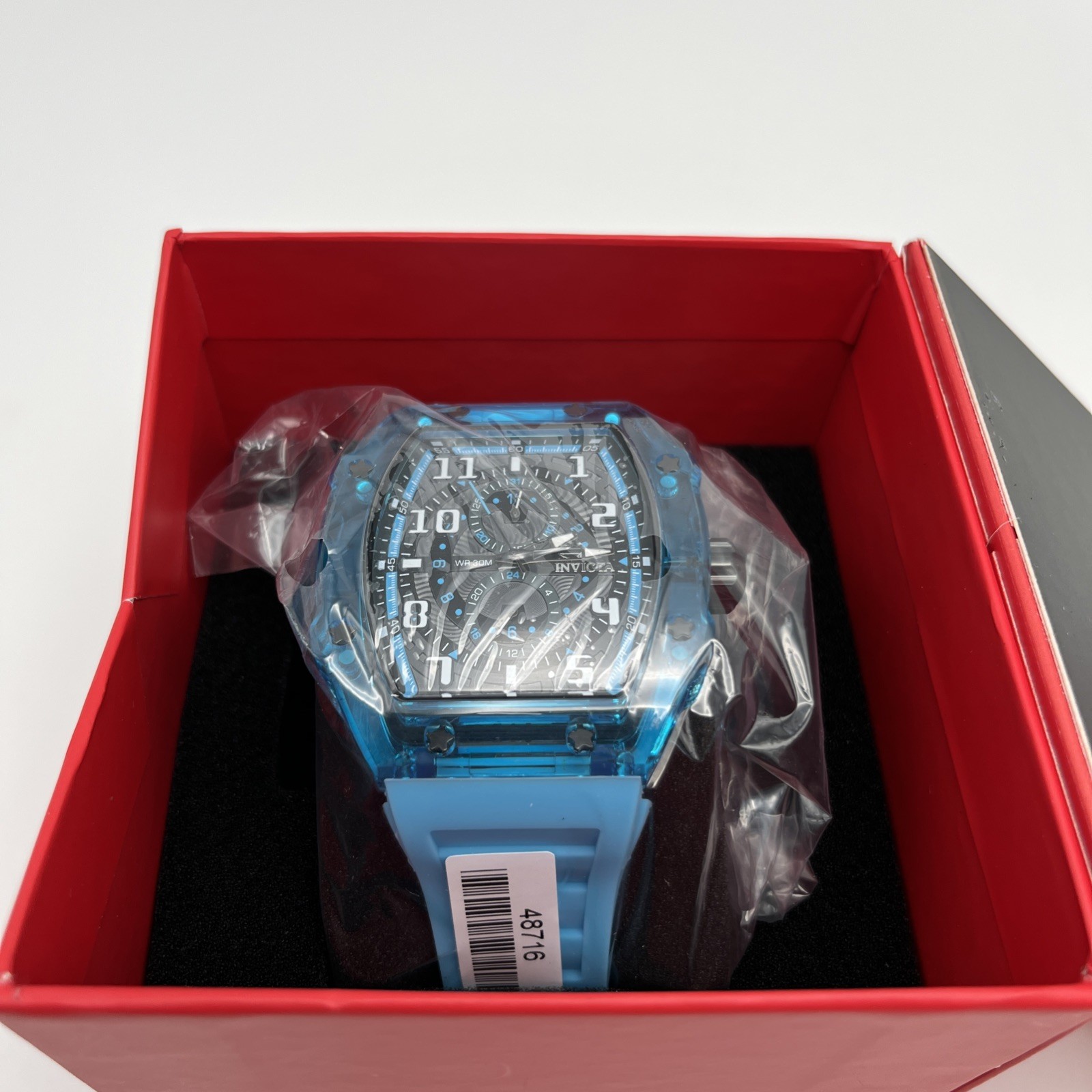 Invicta Racing Model 48716 Men’s 48.5MM Blue Quartz Watch – Silicone Band BNIB