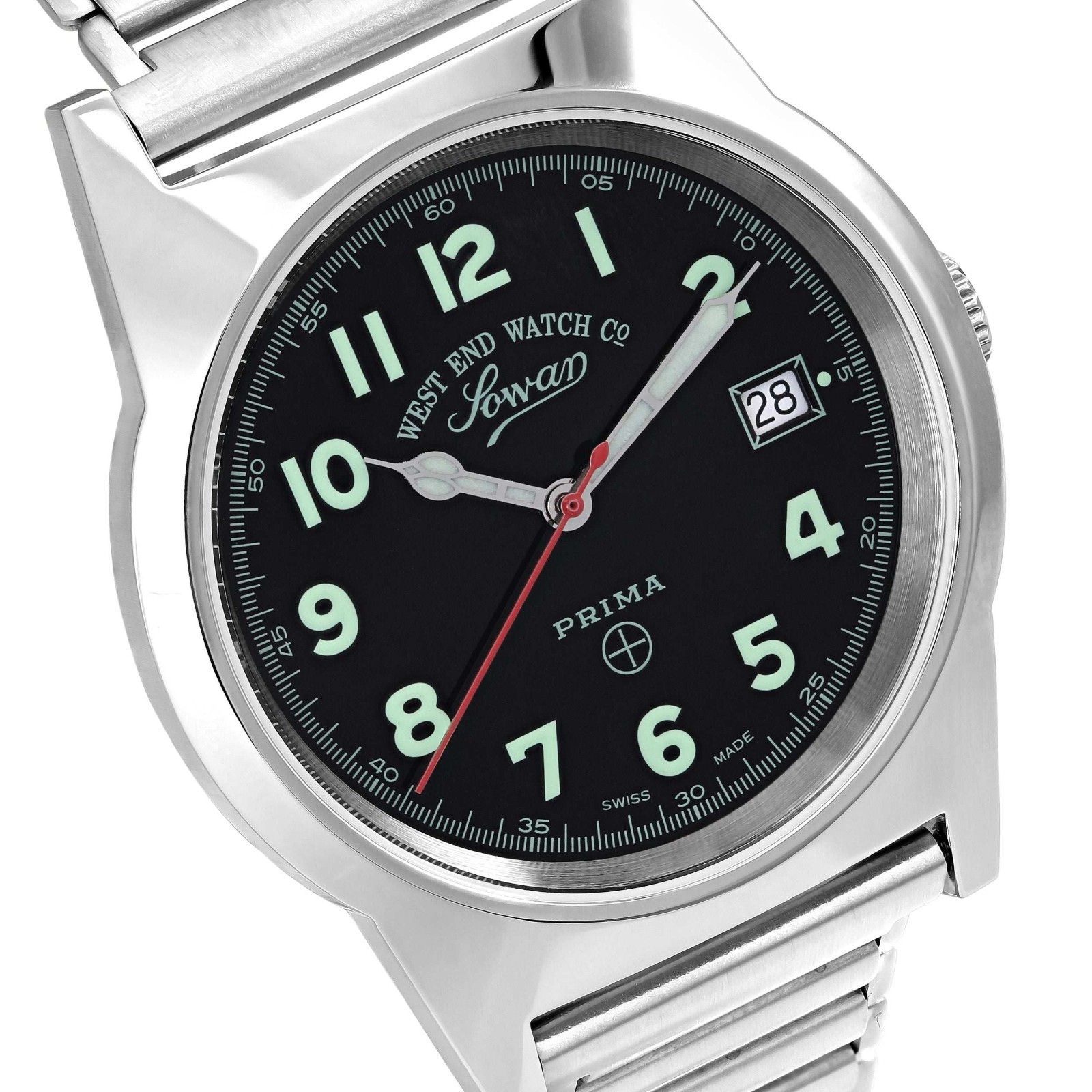 West End Watch Co. 6841 10 0788R Swiss Quartz Men’s Stainless Steel Date Watch