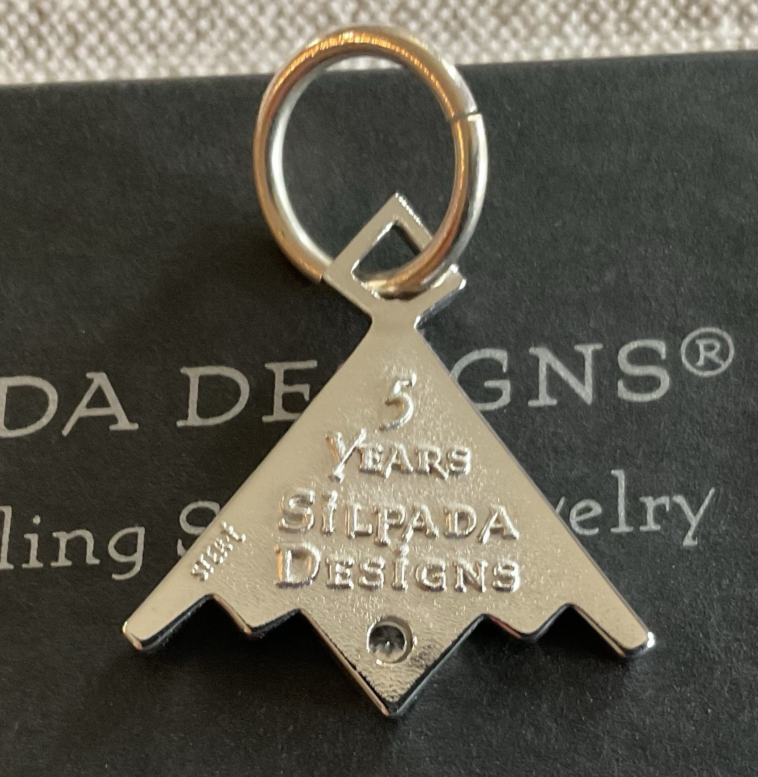 Retired Silpada 5 Years of Service Arrow Award Pendant 925 CZ