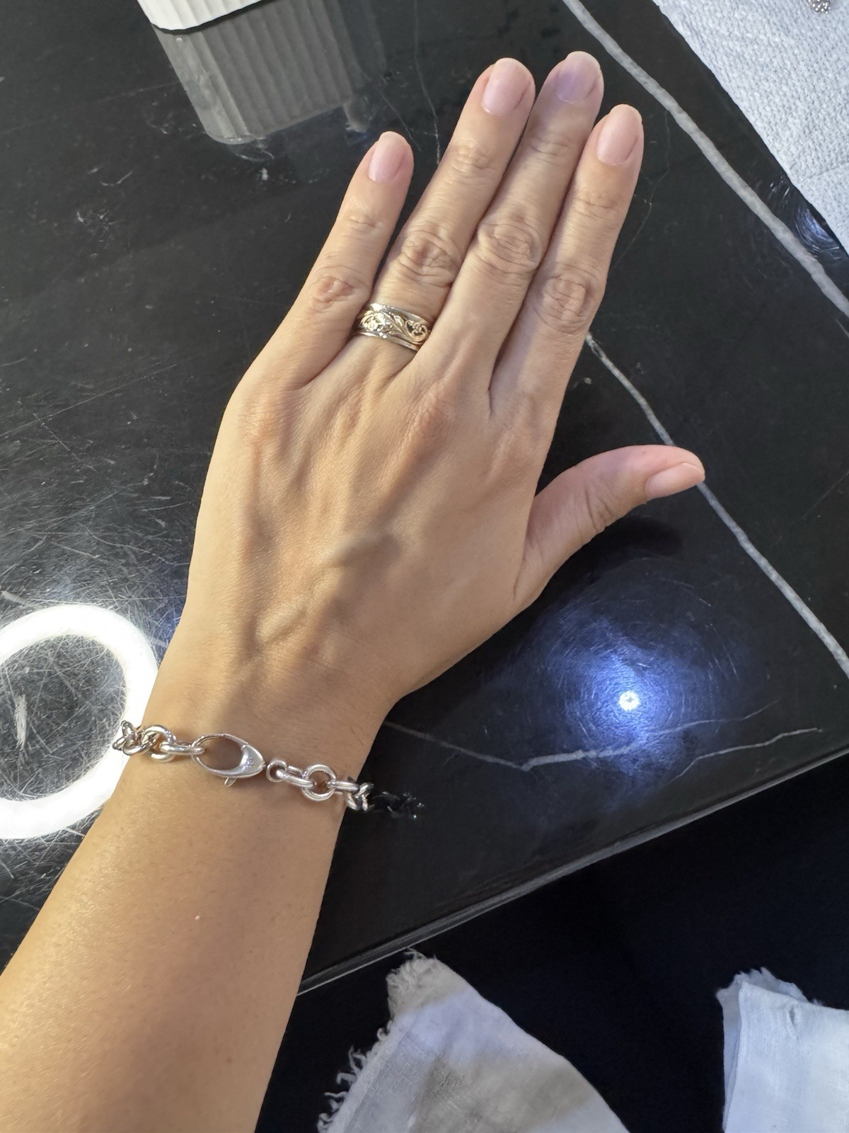 Authentic Gucci Sterling Silver Link Chain Bracelet 7 Inches