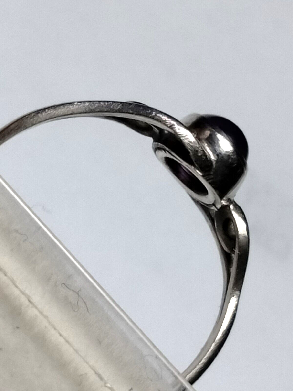 CUTE NATURAL AMETHYST CAB IN TRENDY STERLING SILVER.925 RING SIZE 9.0!
