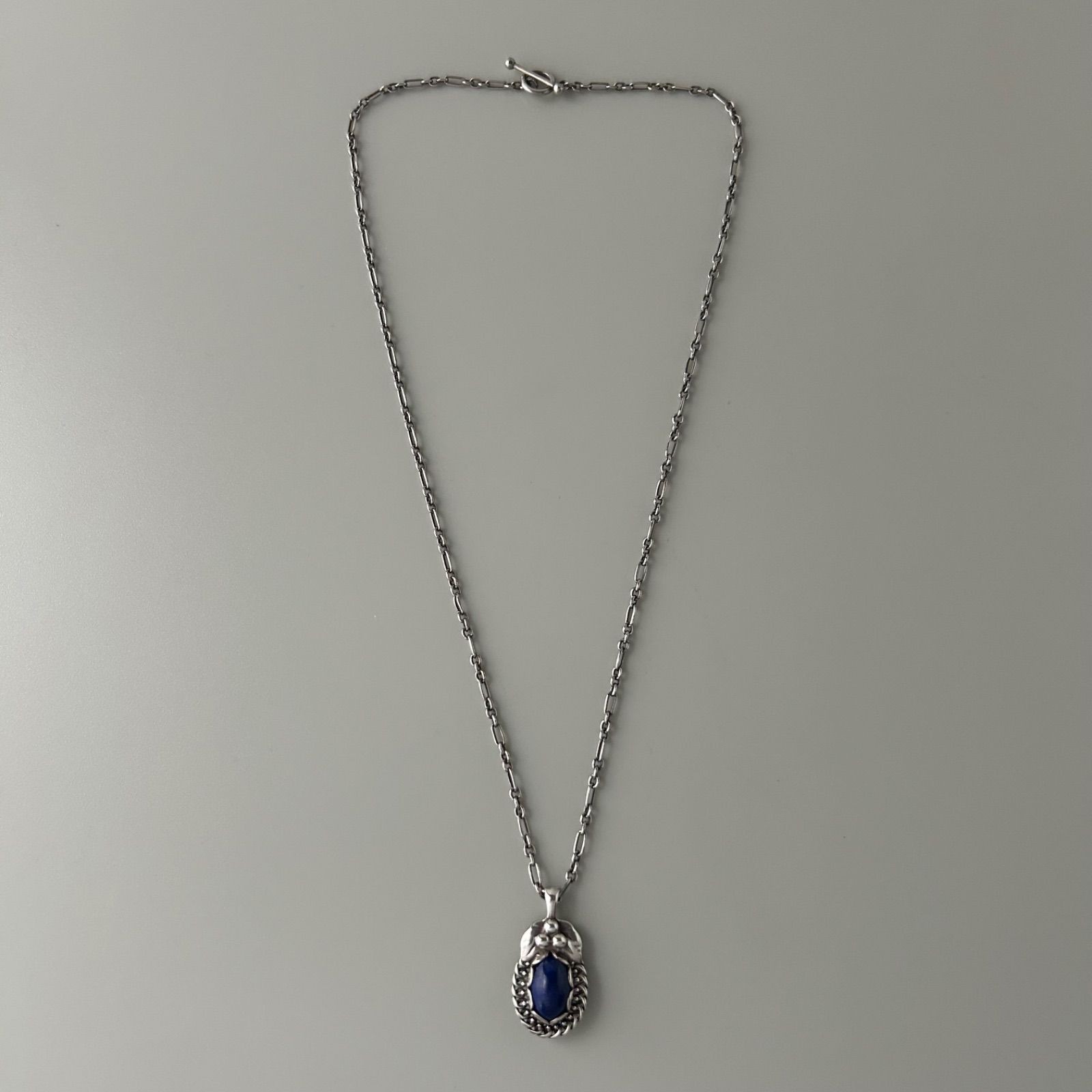 Vintage Georg Jensen 1992 Heritage Lapis Lazuli Necklace Pendant Sterling Silver