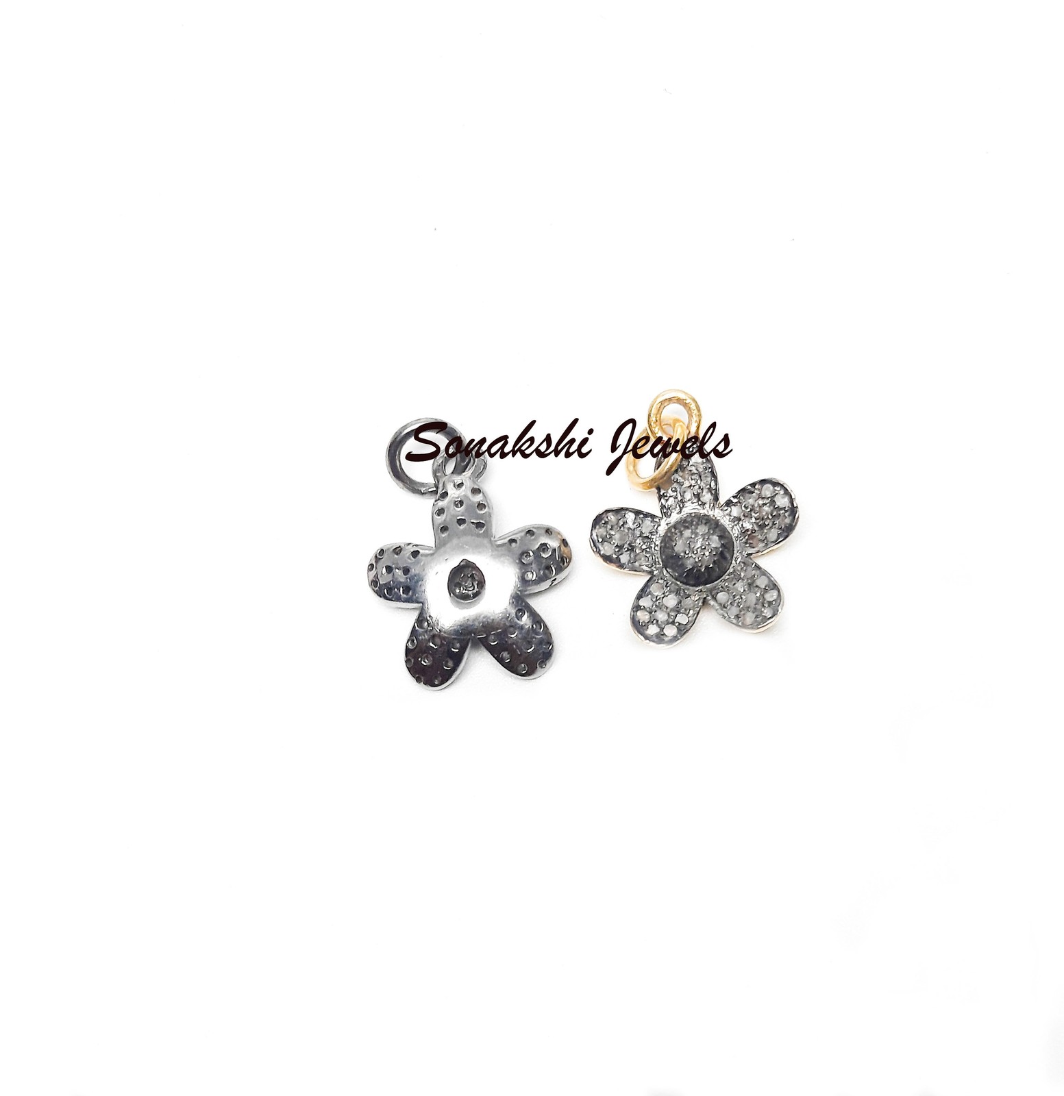 Handmade Rose Cut Diamond Pendant Necklace: 925 Sterling Silver Pendant