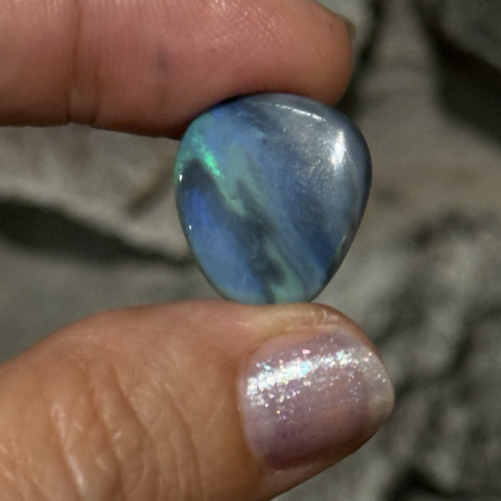 9.05ct 18.8×16.7×3.9mm Solid Picture Australian Black Opal Cabochon Loose Gem