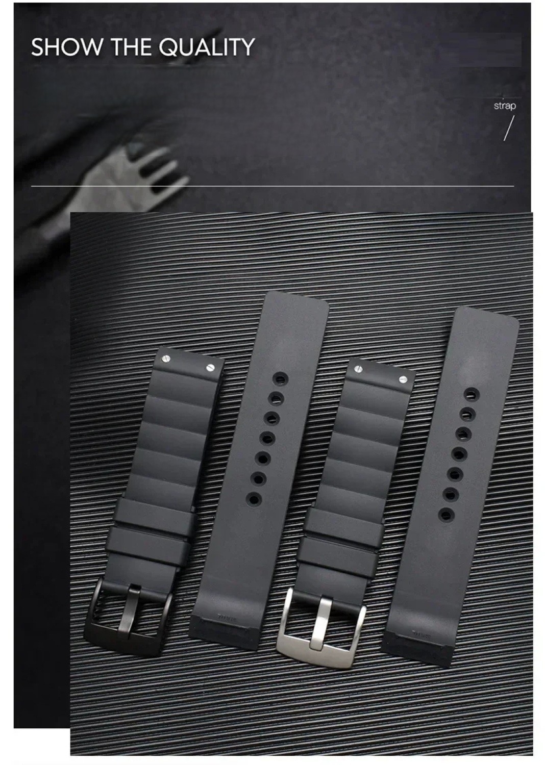 23mm Watchband For Cartier Santos 100 Rubber Band Black Rivet Silicone Strap