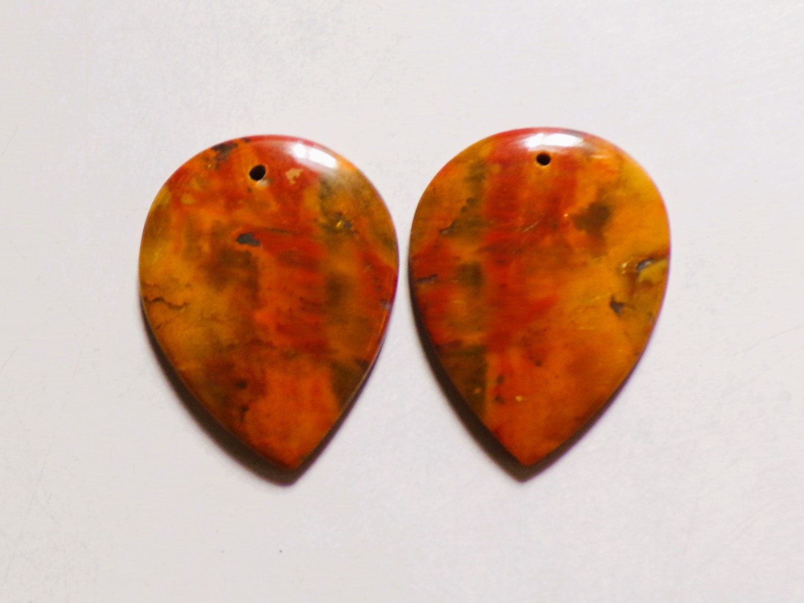 50.00 Cts Natural Blood Stone Drilled Cabochon Match Pair Gemstone 32X25MM 14