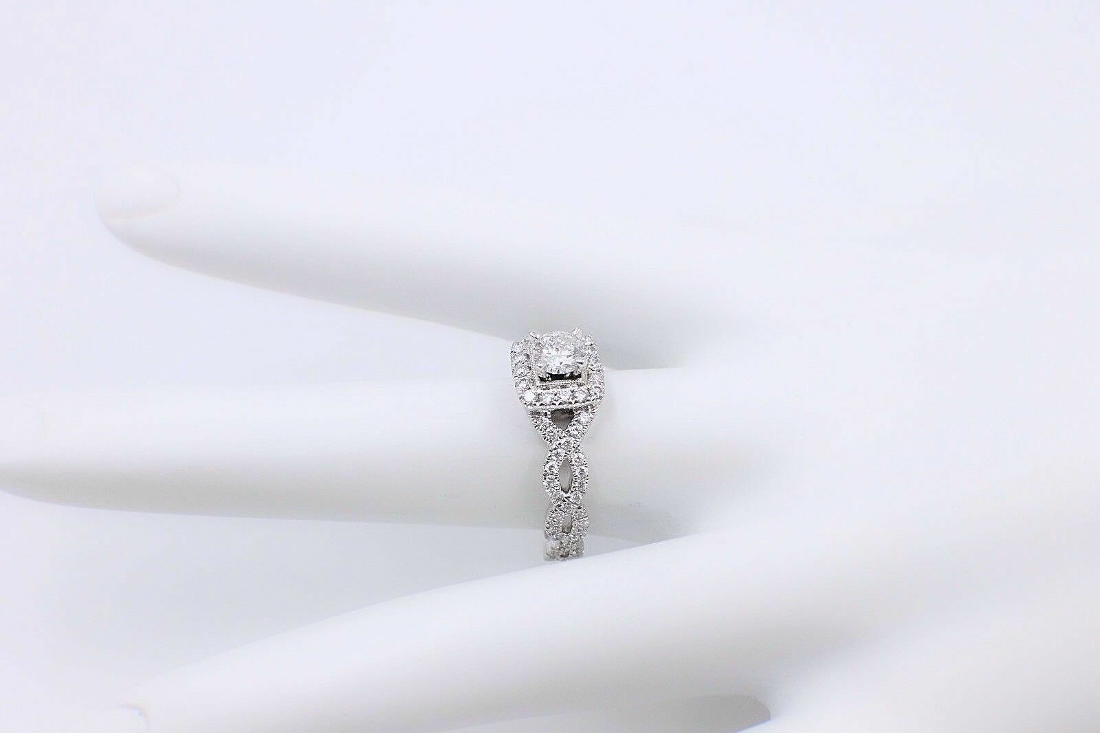 Neil Lane Diamond Engagement Ring Twisted Band 1.00 tcw 14k White Gold $3,300