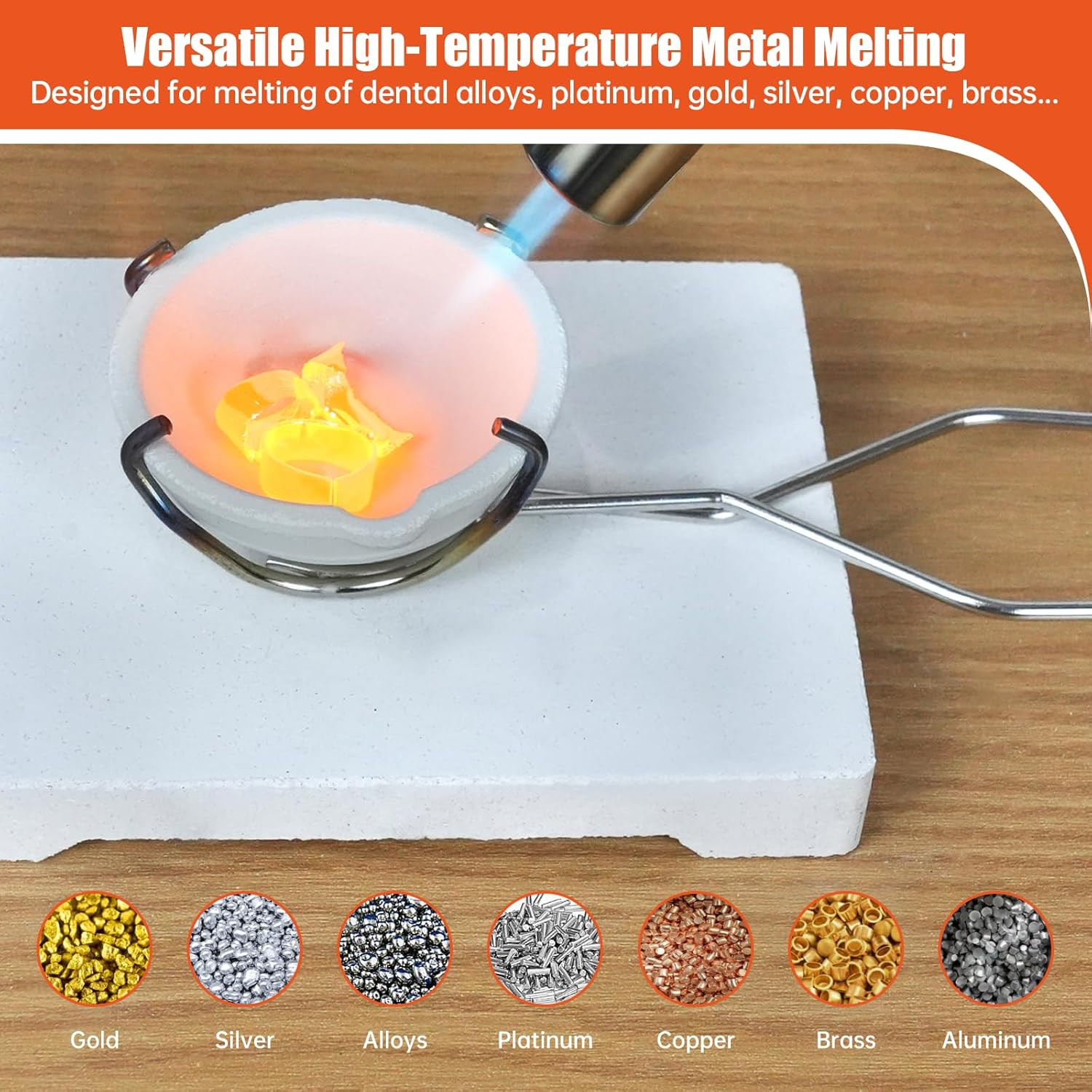 9 Pieces Graphite Torch Melting Casting Kit, Includ 2 Crucible Stir Stick|Castin