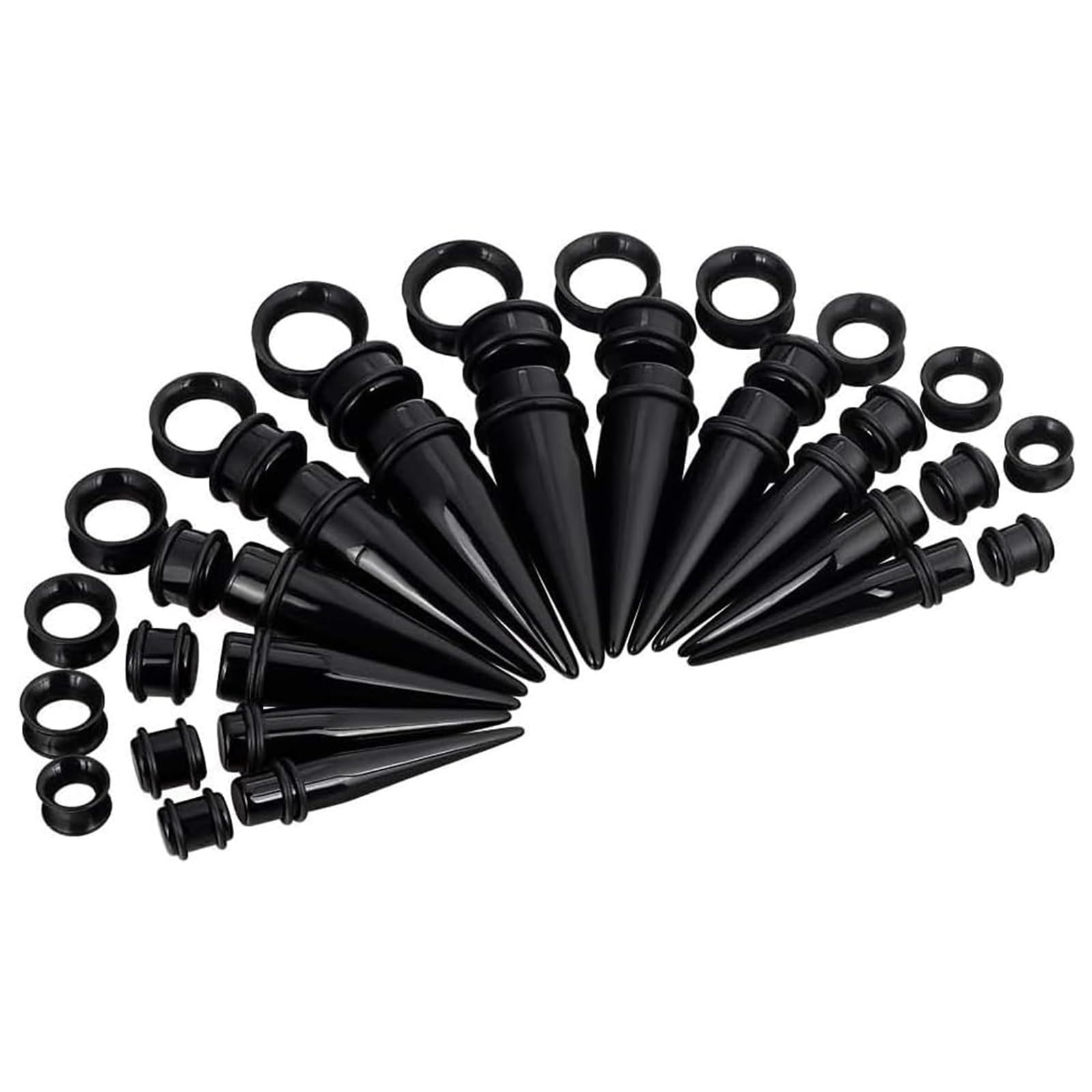 36-Piece Ear Stretching Kit – Acrylic Tapers, Silicone Tunnels & Plugs 00G-20mm
