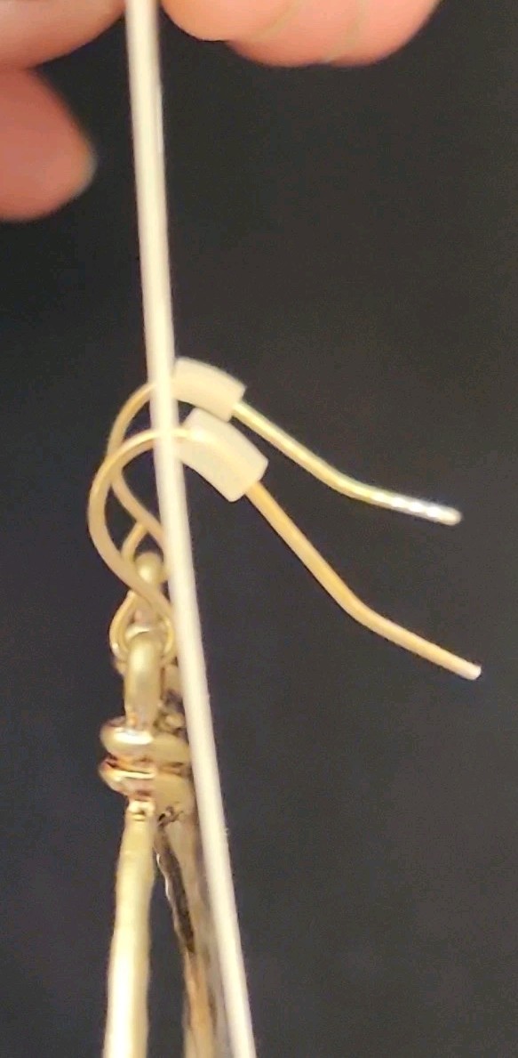 Viv&Lou Gold Tone Textured Teardrop Hoop Dangle Earrings Hook Closure