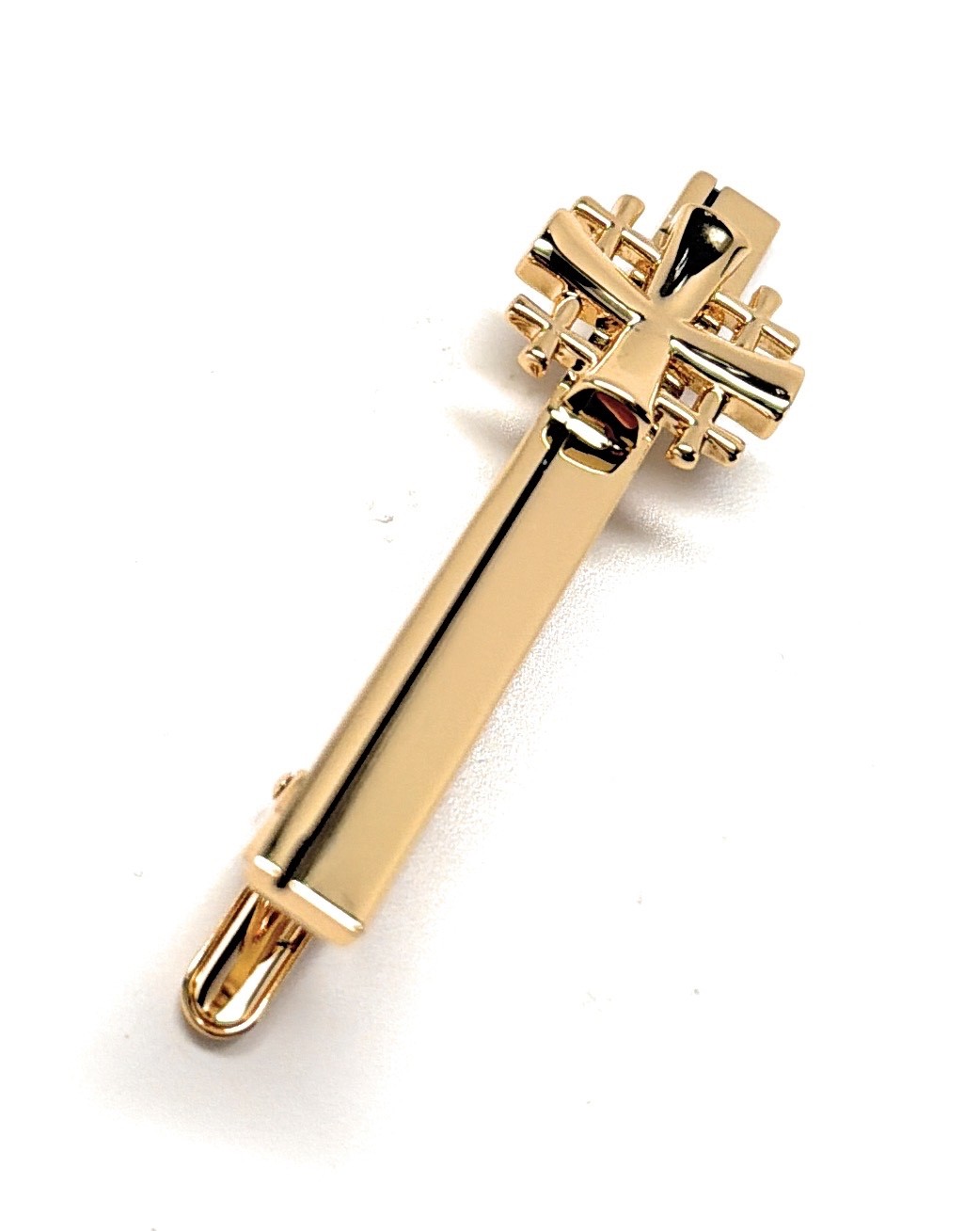 Gold Jerusalem Cross Tie Clip Christian Tie Bar Pastor Gift Religious Jewelry