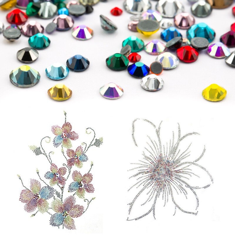 2mm 3mm 4mm 5mm Hotfix Rhinestones Flat Back Gems Crystal Glass Art Deco Beads