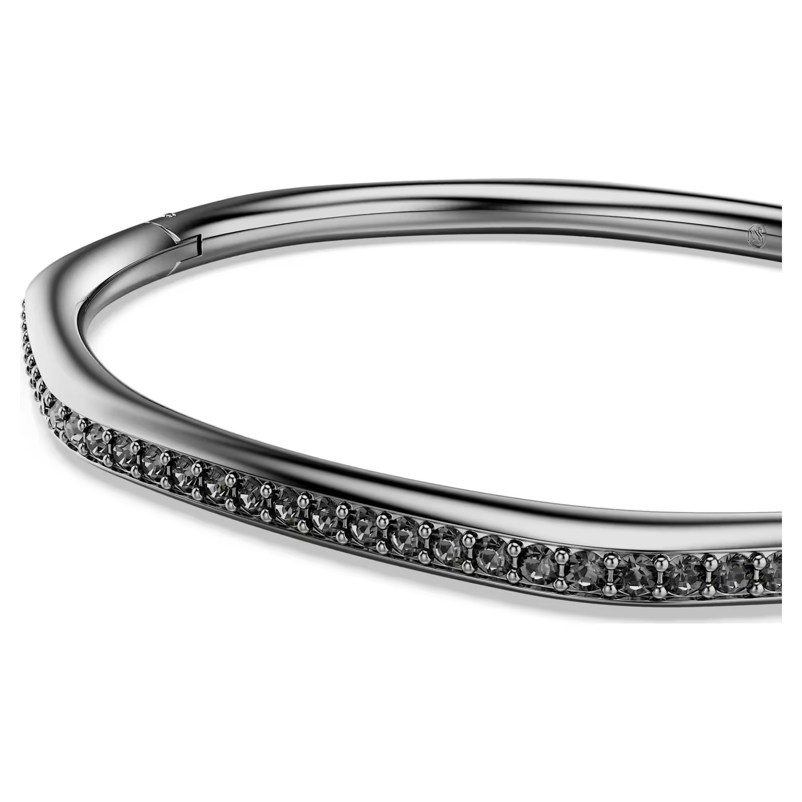Swarovski Dextera Bangle, Octagon Shape, White, Ruthenium 5732151 (Size XL)