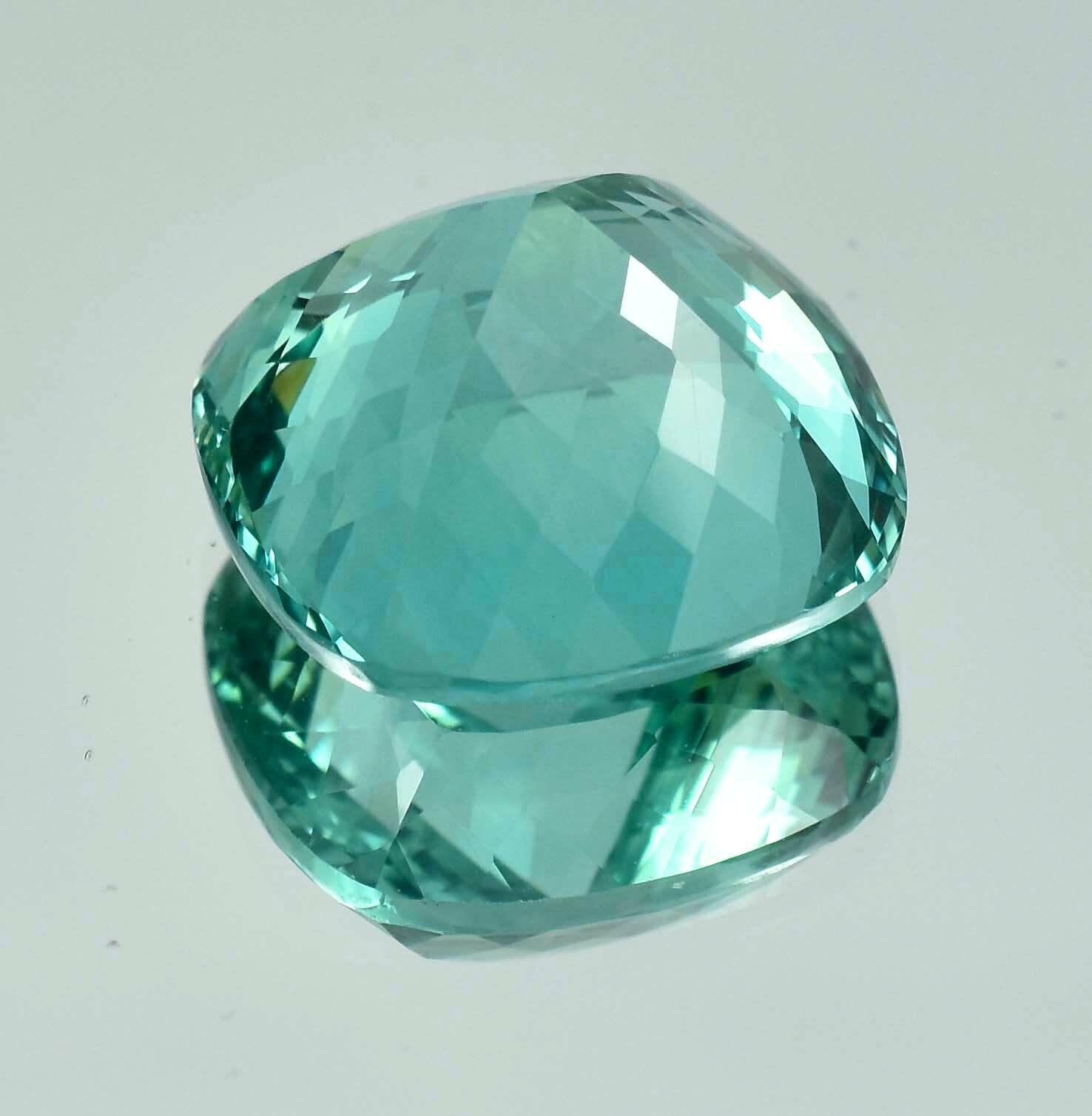 20.00 Ct Natural Flawless Blue Green Montana Sapphire Loose Cushion Cut Gemstone