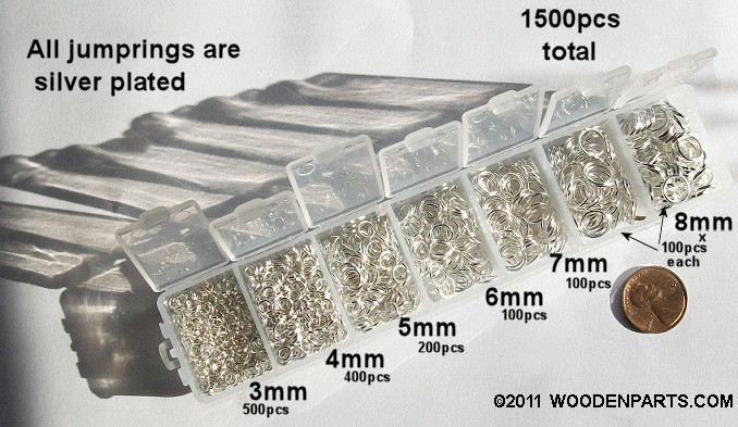 1500x Silver Plated Open JUMP RINGS boxed 3mm 4mm 5mm 6mm 7mm 8mm