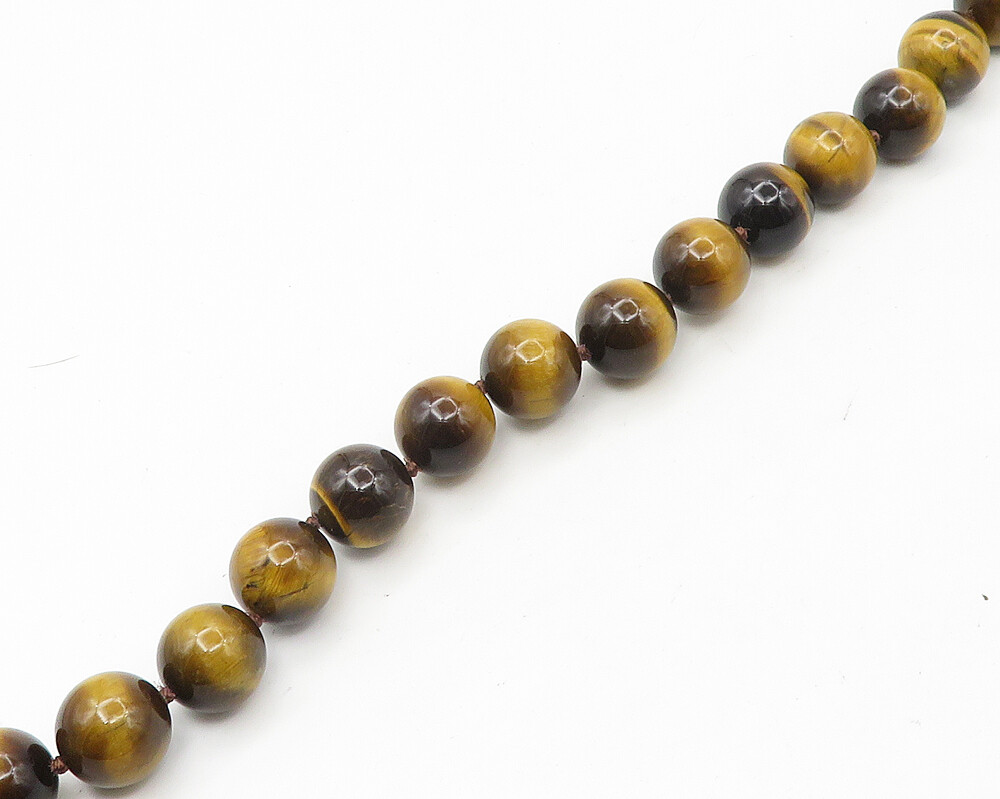 WHITNEY KELLY 925 Silver Vintage Tiger’s Eye Beaded Chain Necklace NE2931