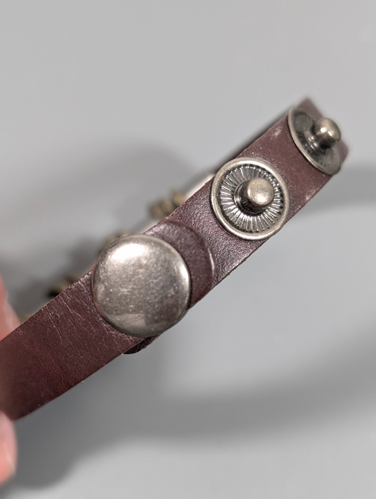 Industrial Boho WEstern Two Tone Slide Charm Snap Cuff Bracelet 7.5 in