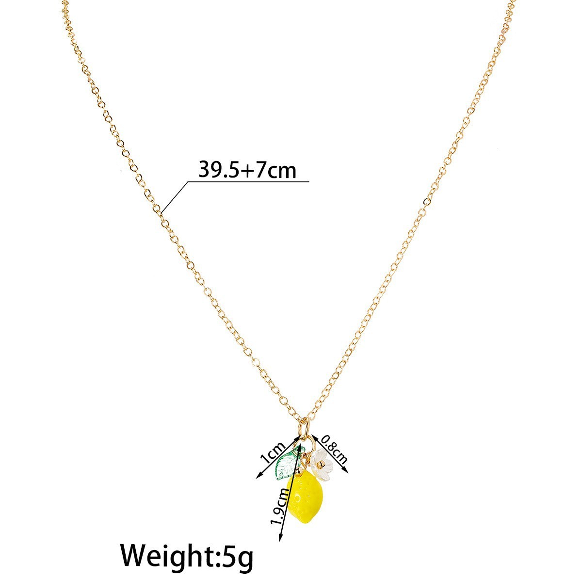Fashionable New-style Fresh And Sweet Fruit Lemon Flower And Leaf Pendant