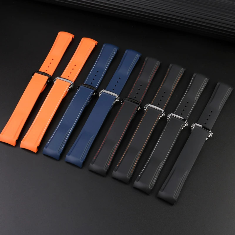 20mm 22mm Silicone Watch Band For Omega 300 SEAMASTER 600 PLANET OCEAN Seiko SKX