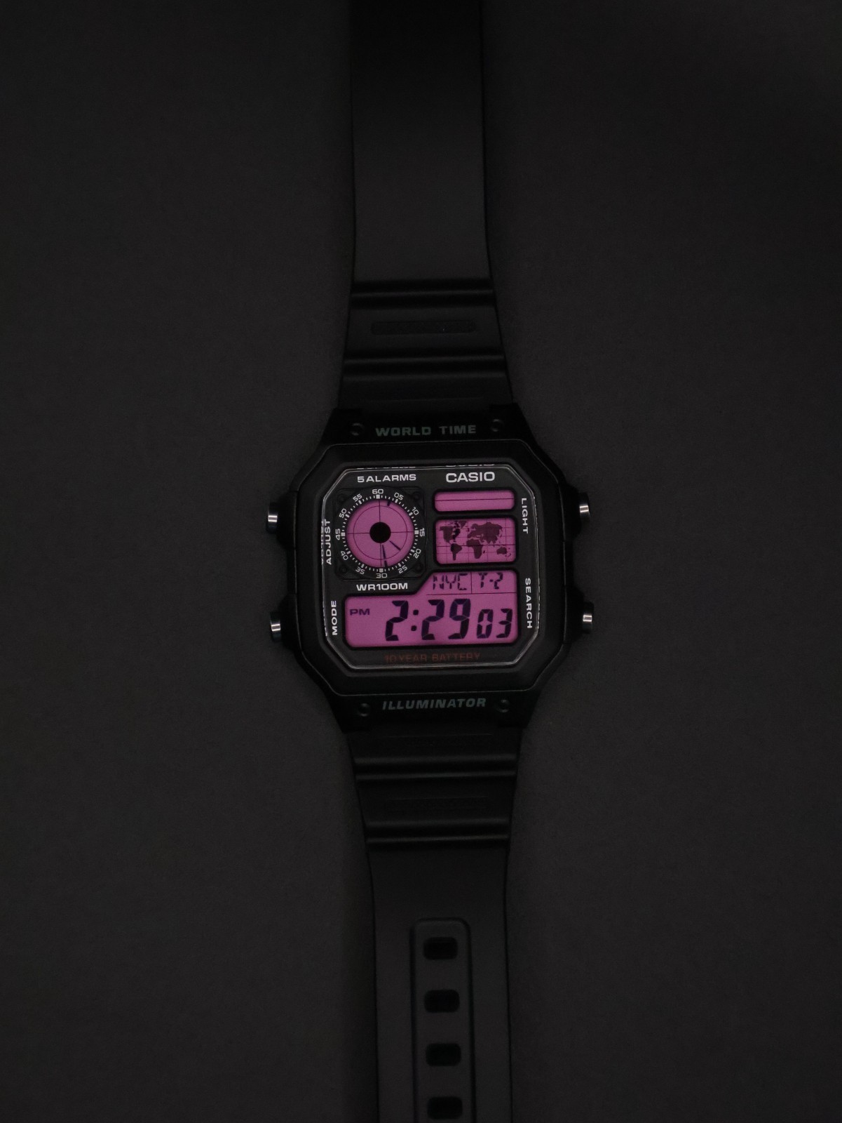 “Pink Panther” | Custom 🩷 Casio World Time Illuminator | Royale | AE-1200WH MOD